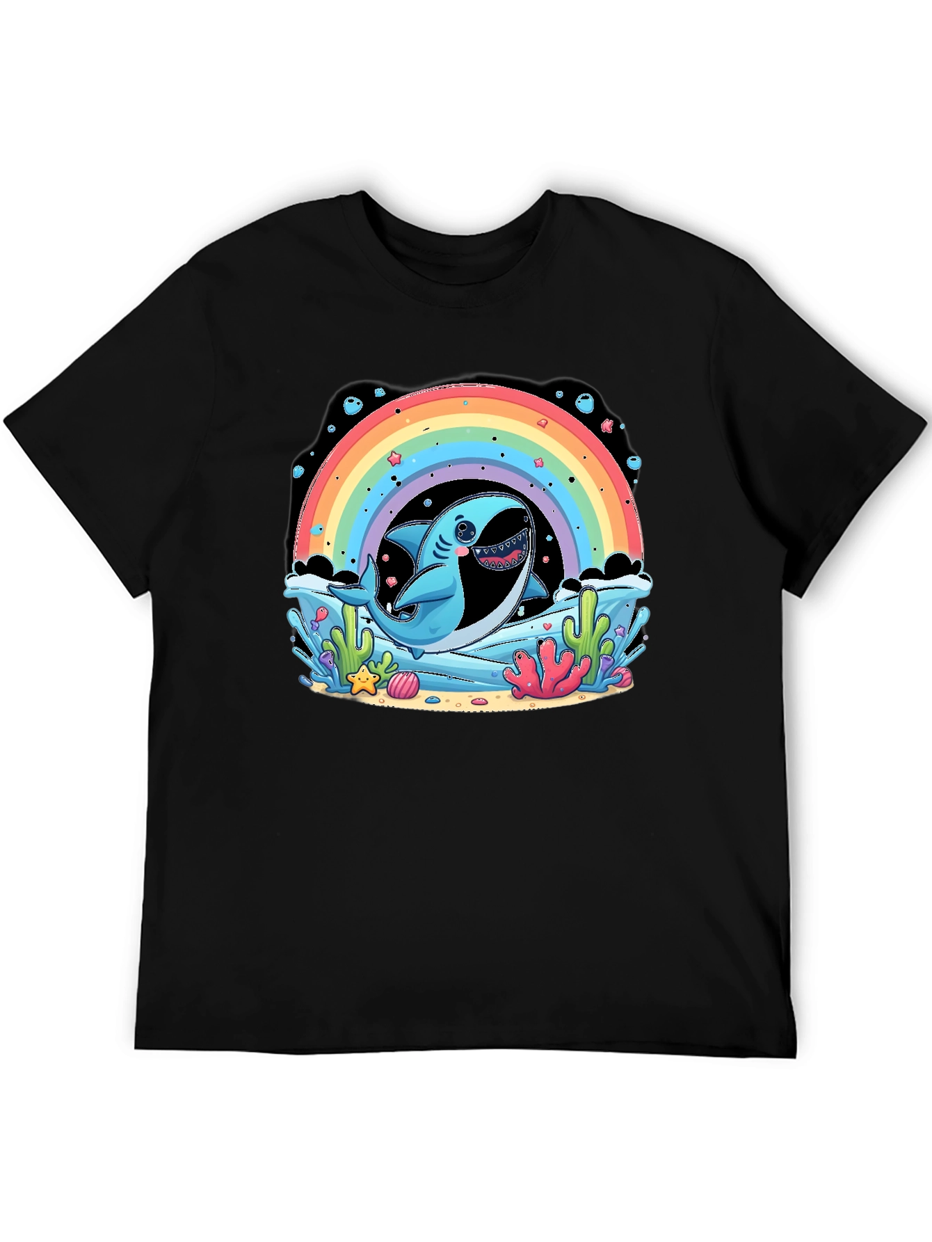 Shark Rainbow T-Shirt - Cute Ocean Design