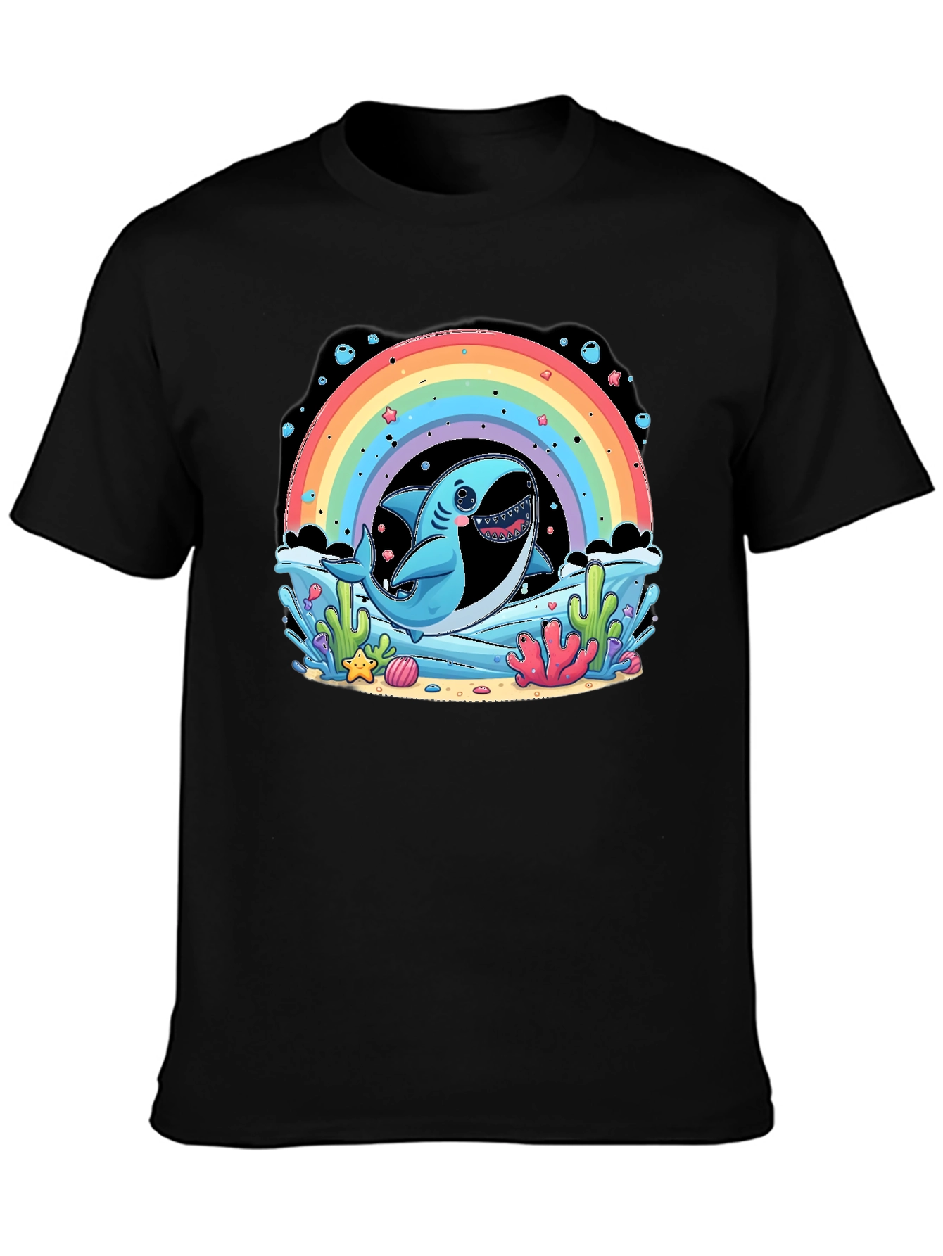 Shark Rainbow T-Shirt - Cute Ocean Design