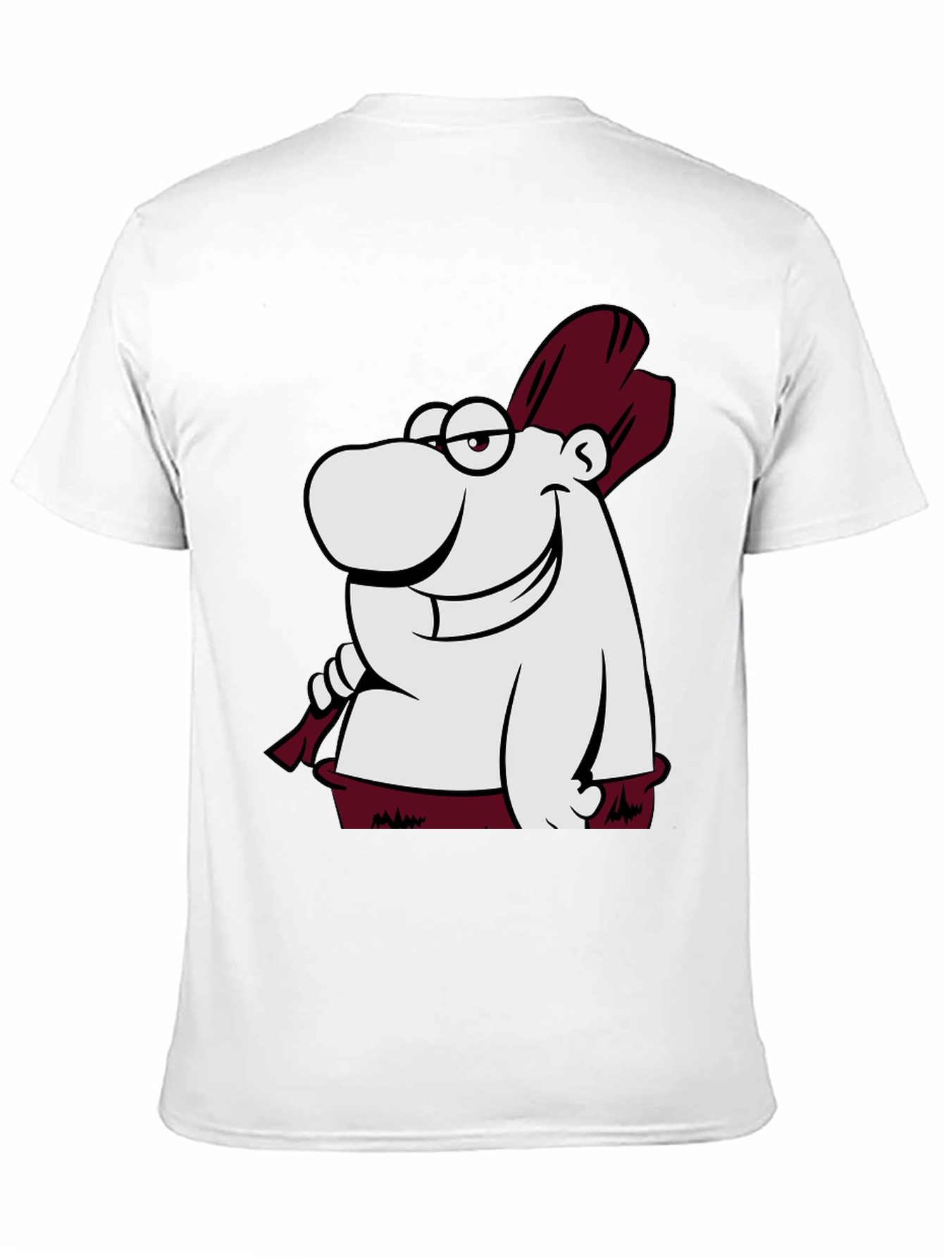 Funny Cartoon Character Graphic Tee - Black