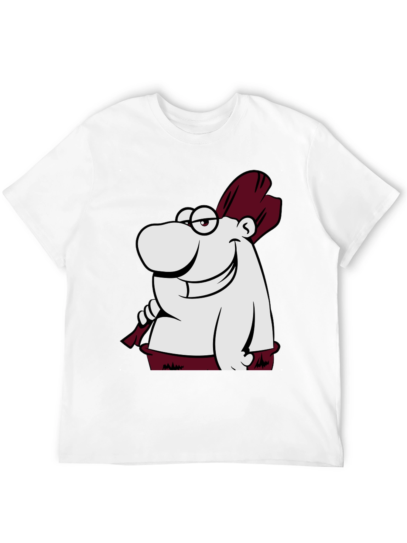 Funny Cartoon Character Graphic Tee - Black