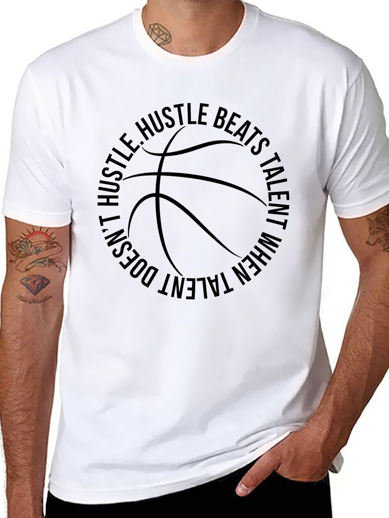 Hustle Beats Talent Black T-Shirt