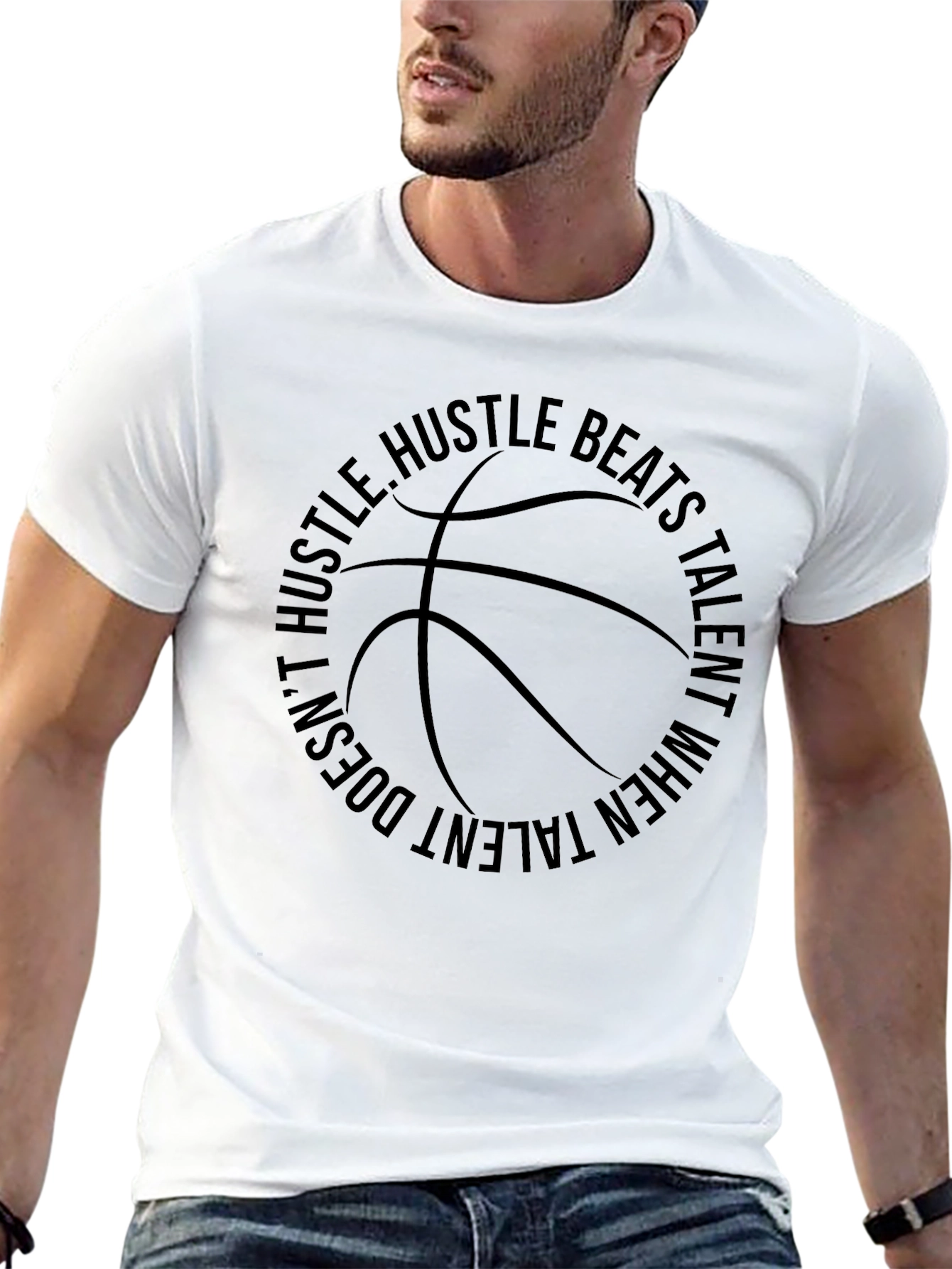 Hustle Beats Talent Black T-Shirt