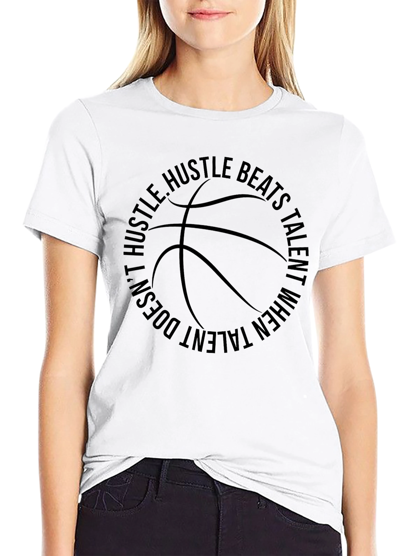 Hustle Beats Talent Black T-Shirt