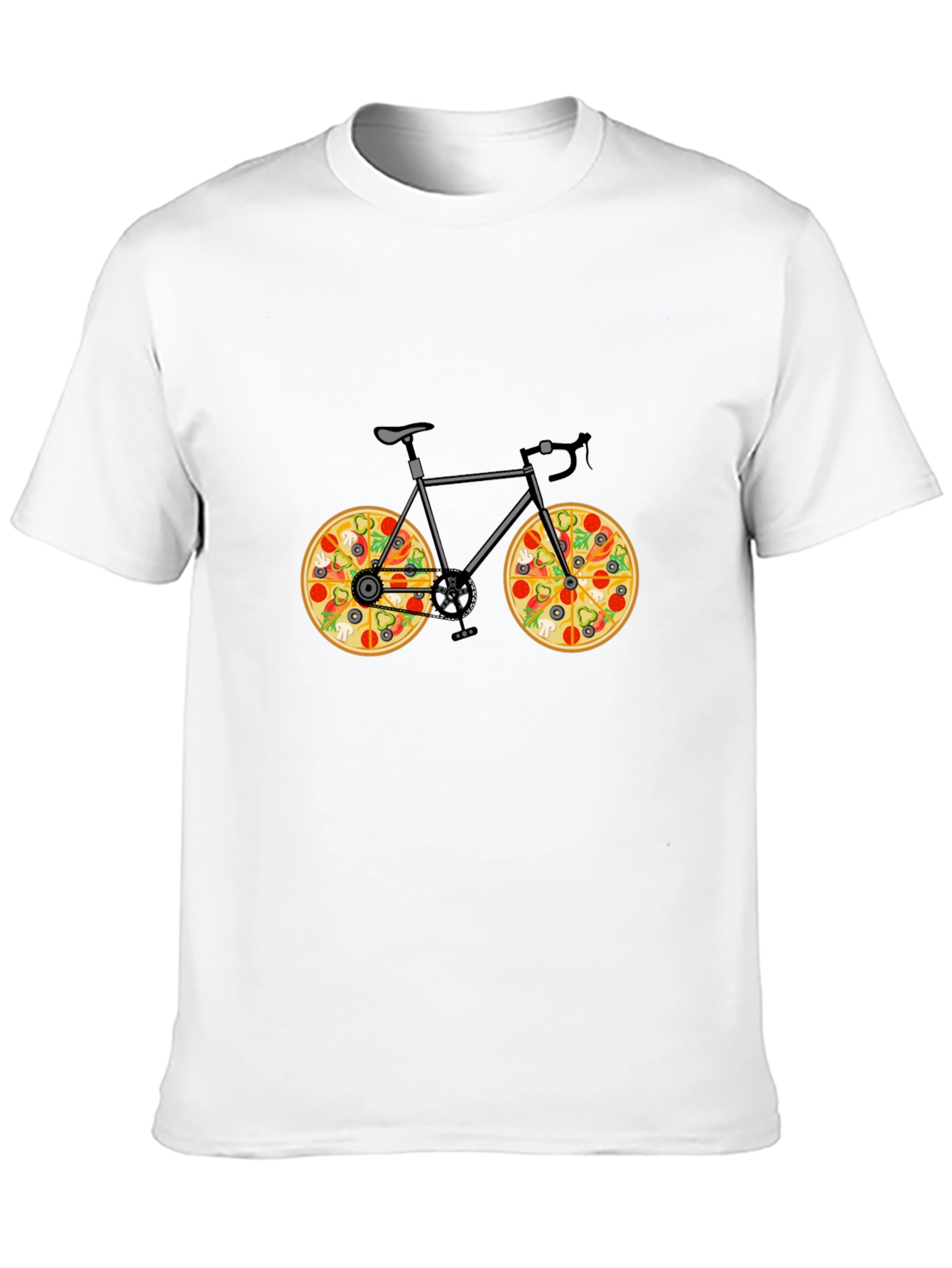 Pizza Bike T-Shirt - Novelty Graphic Tee