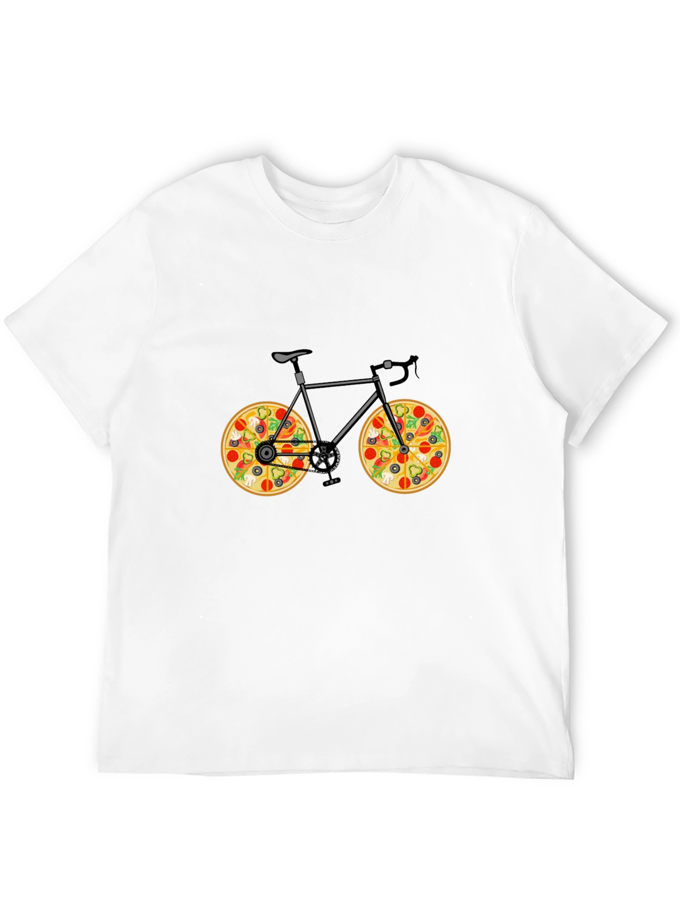 Pizza Bike T-Shirt - Novelty Graphic Tee