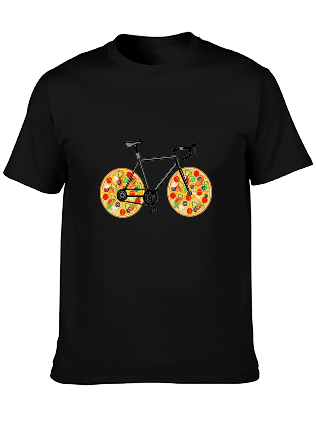 Pizza Bike T-Shirt - Novelty Graphic Tee