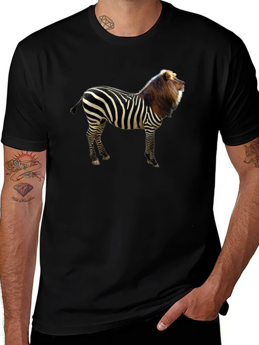 Zebra Lion Hybrid Graphic T-Shirt