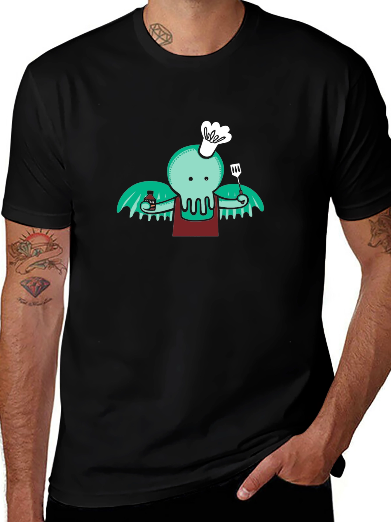 Chef Cthulhu T-Shirt - Kraken BBQ Master