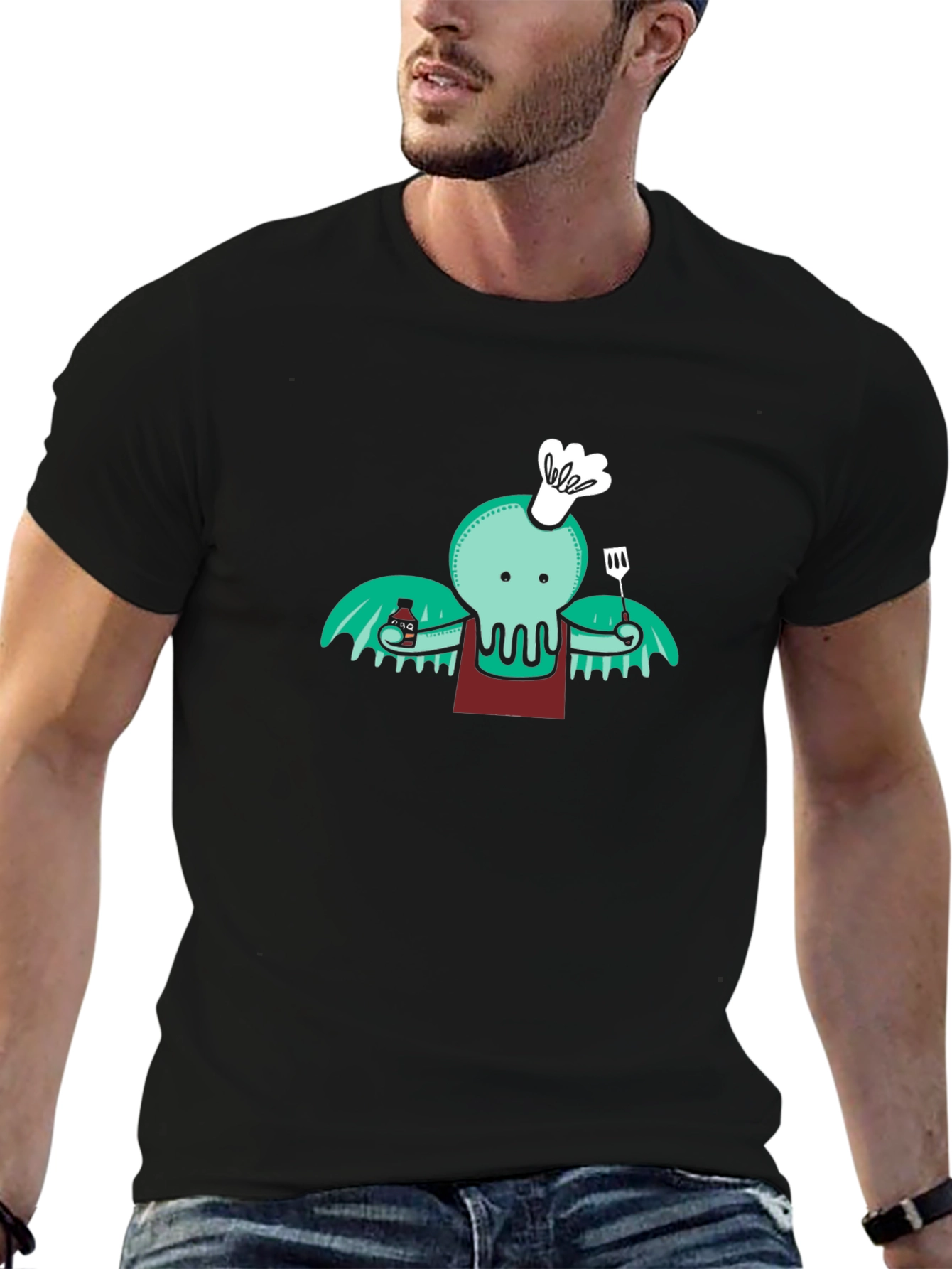 Chef Cthulhu T-Shirt - Kraken BBQ Master