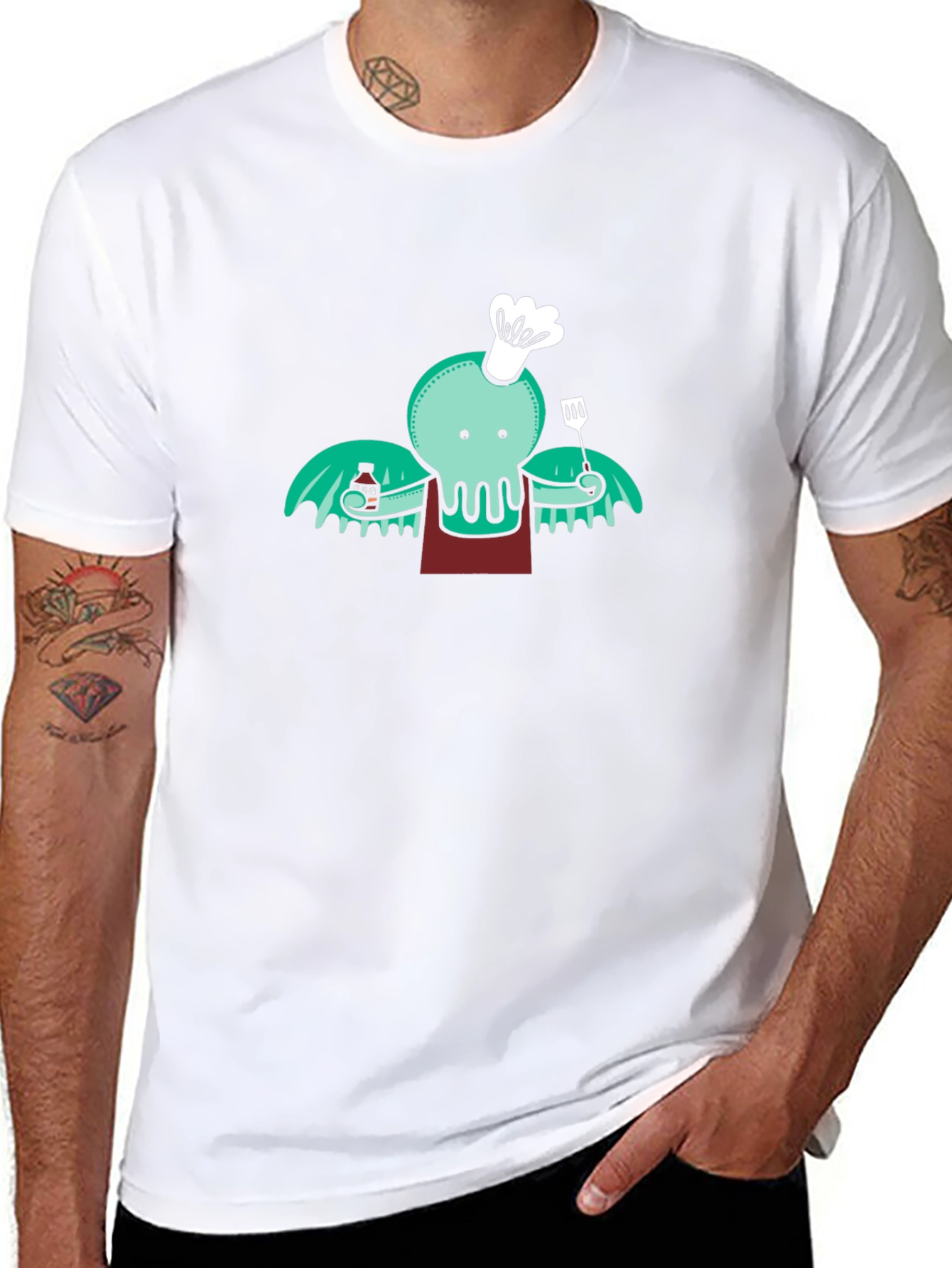 Chef Cthulhu T-Shirt - Kraken BBQ Master