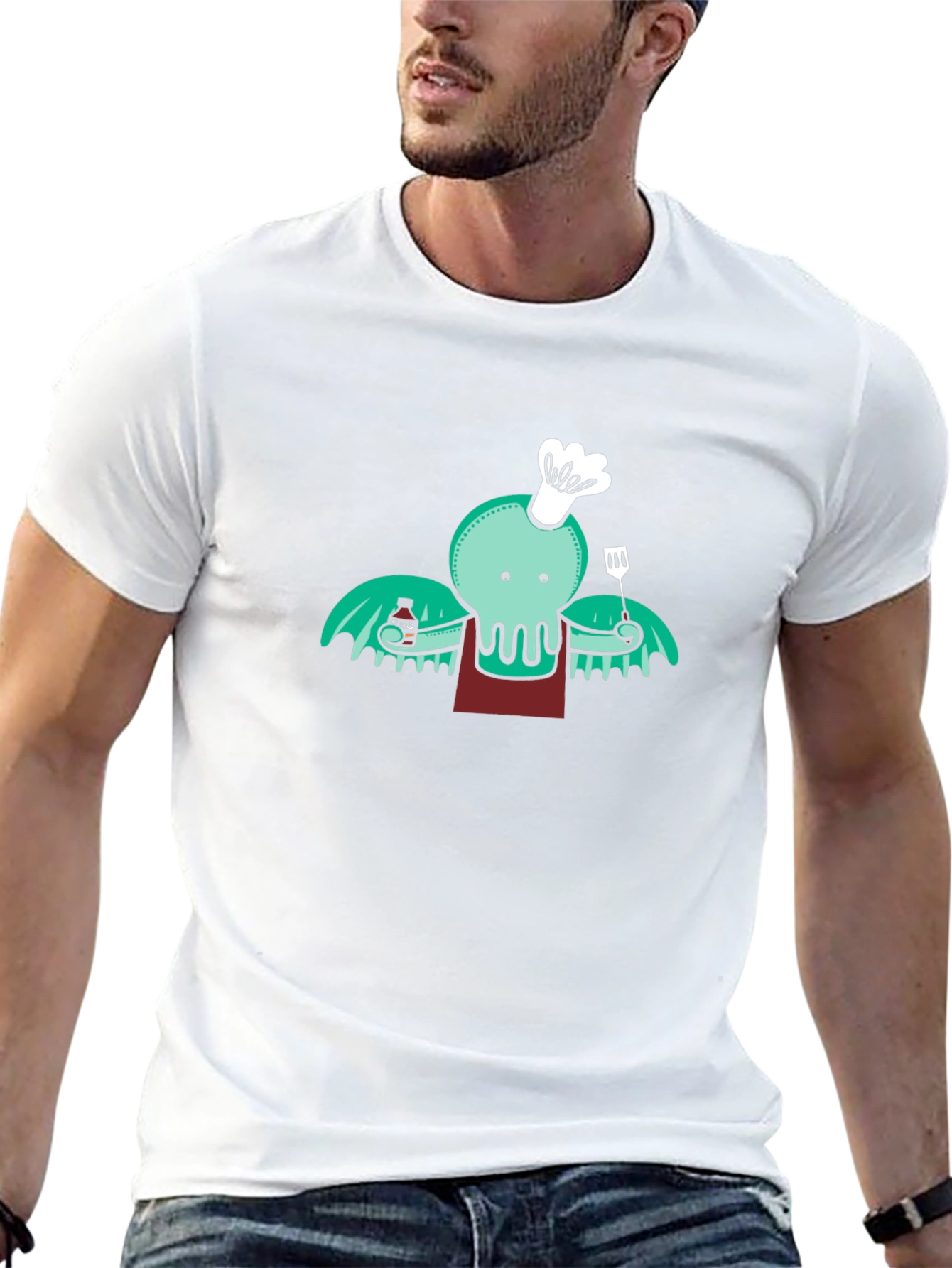 Chef Cthulhu T-Shirt - Kraken BBQ Master