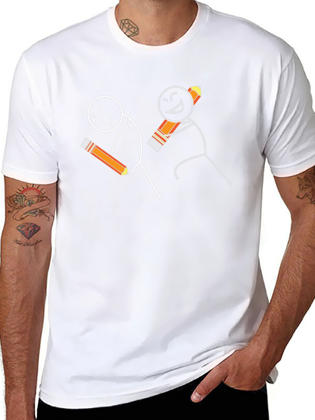 Funny Stick Figure Pencil T-Shirt
