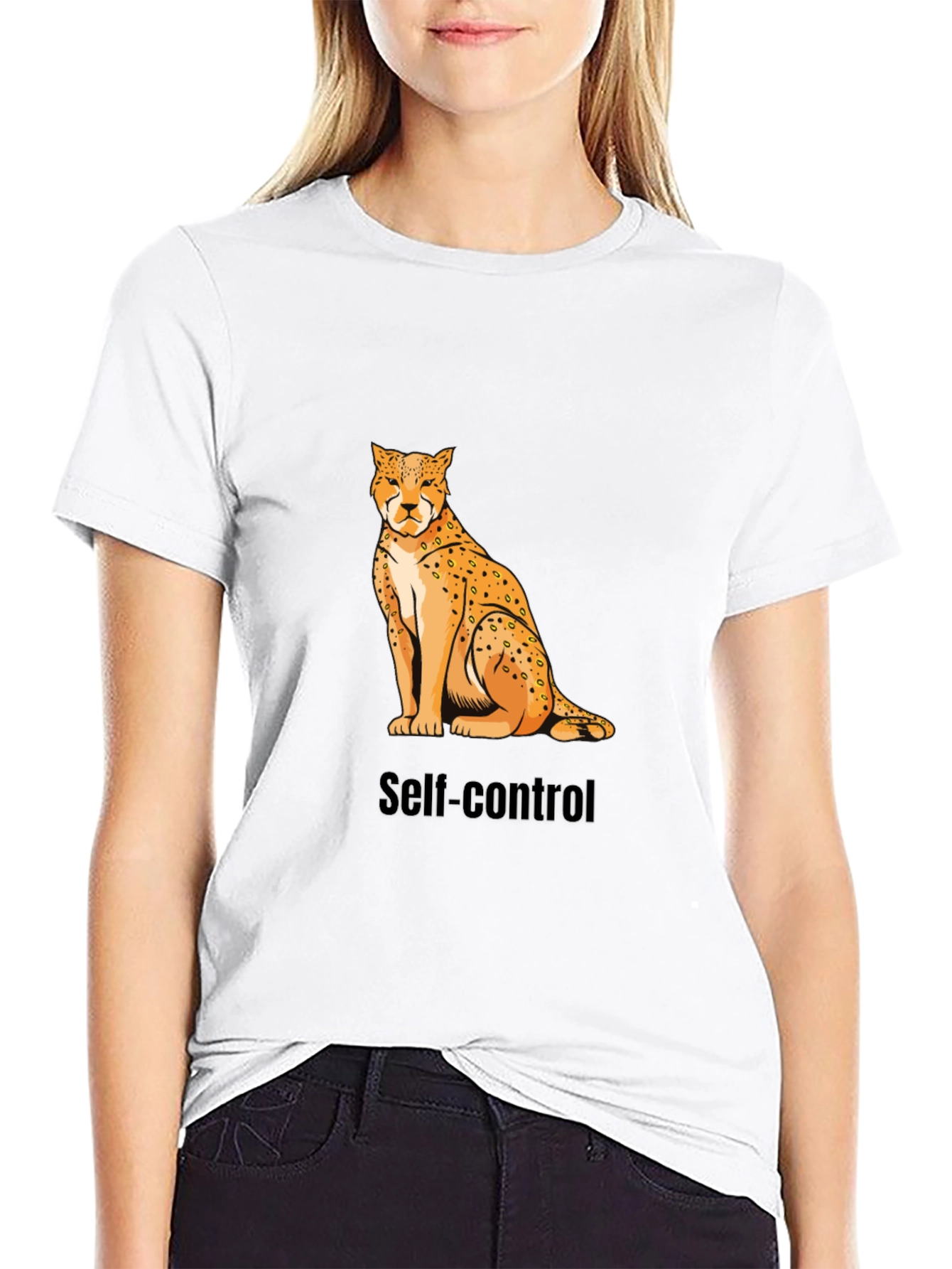 Self-Control Cheetah Graphic T-Shirt - Premium Cotton