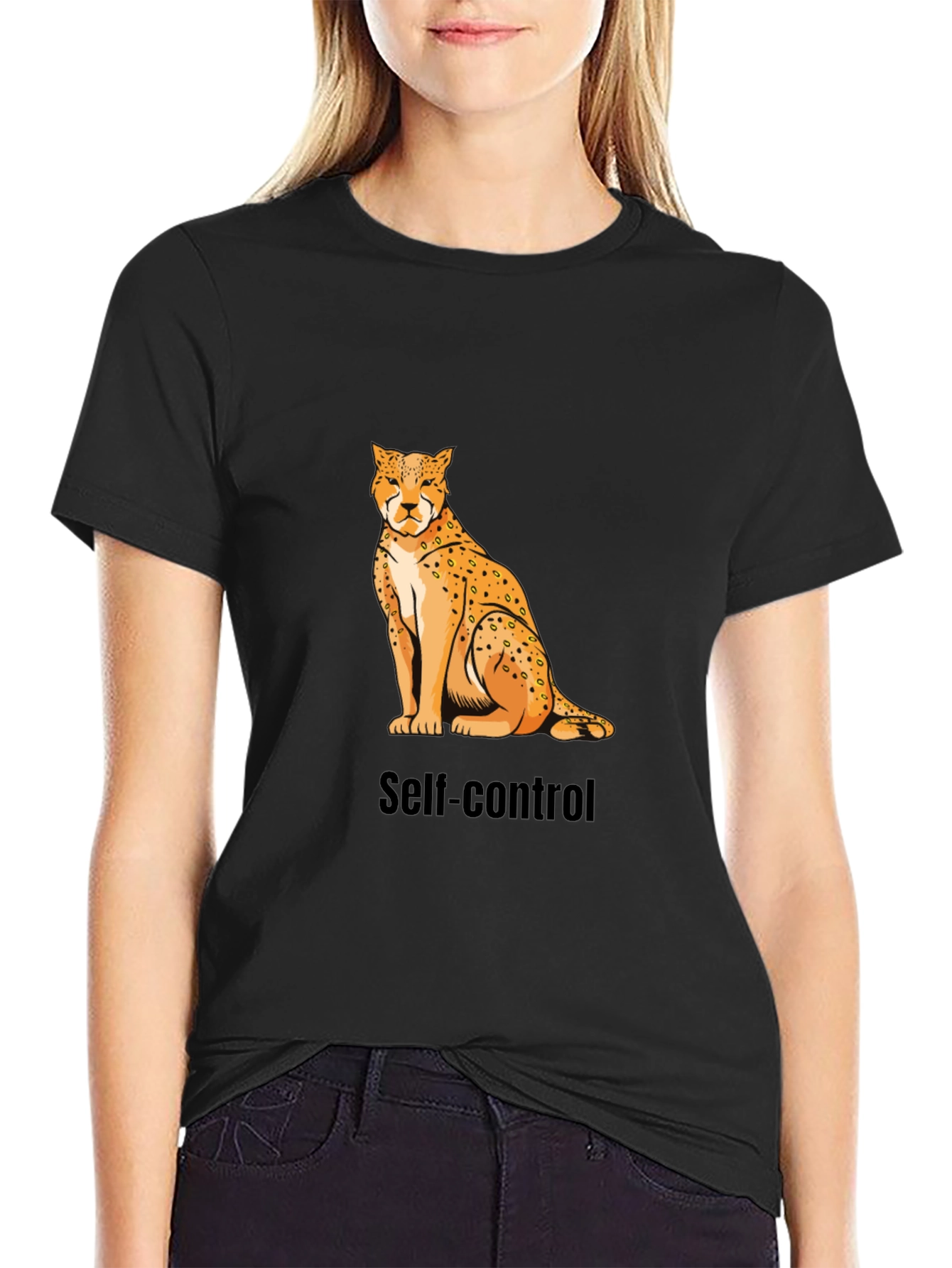 Self-Control Cheetah Graphic T-Shirt - Premium Cotton