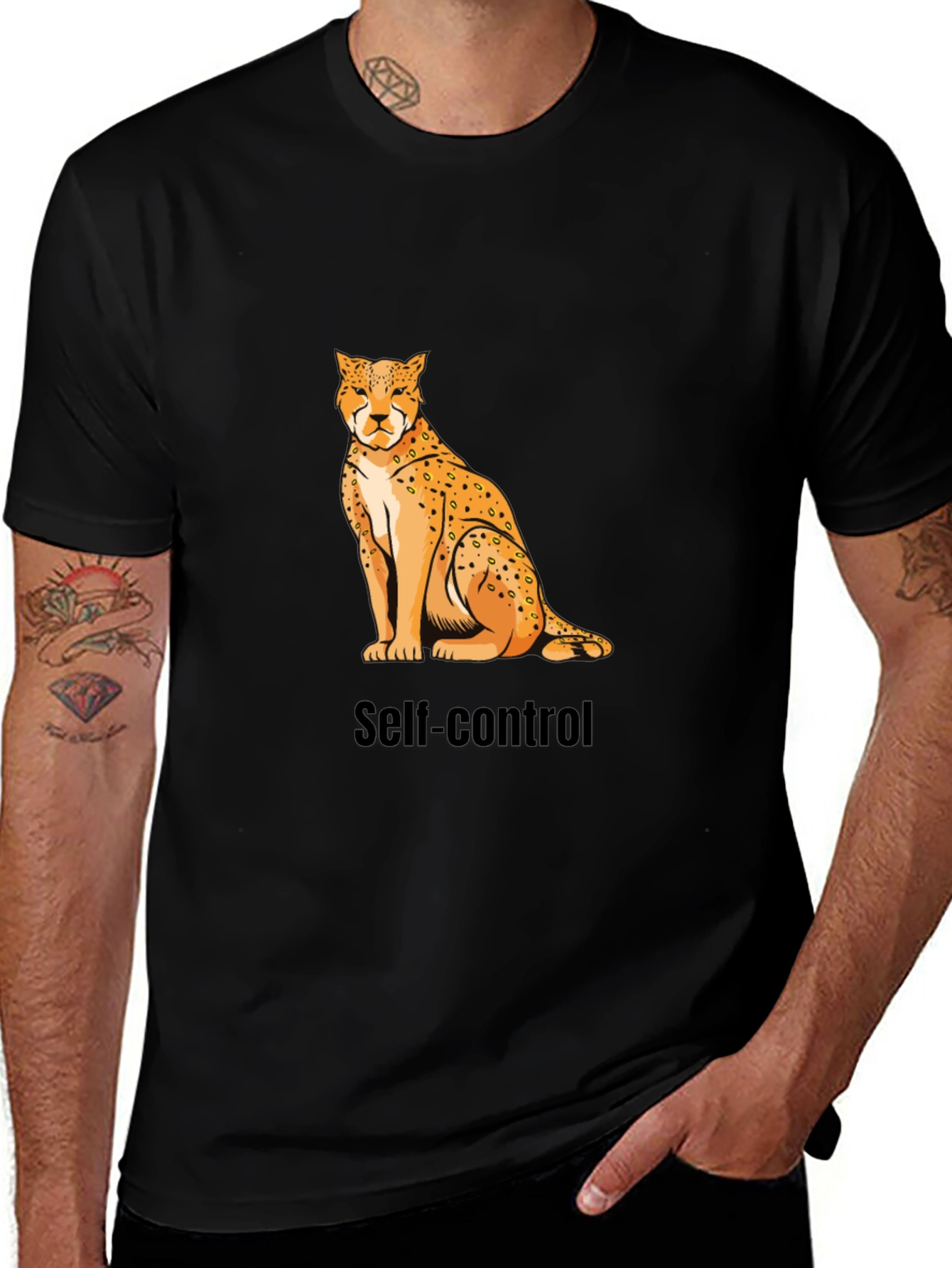 Self-Control Cheetah Graphic T-Shirt - Premium Cotton
