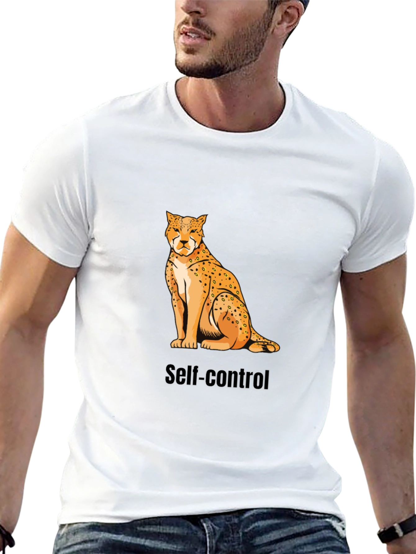 Self-Control Cheetah Graphic T-Shirt - Premium Cotton