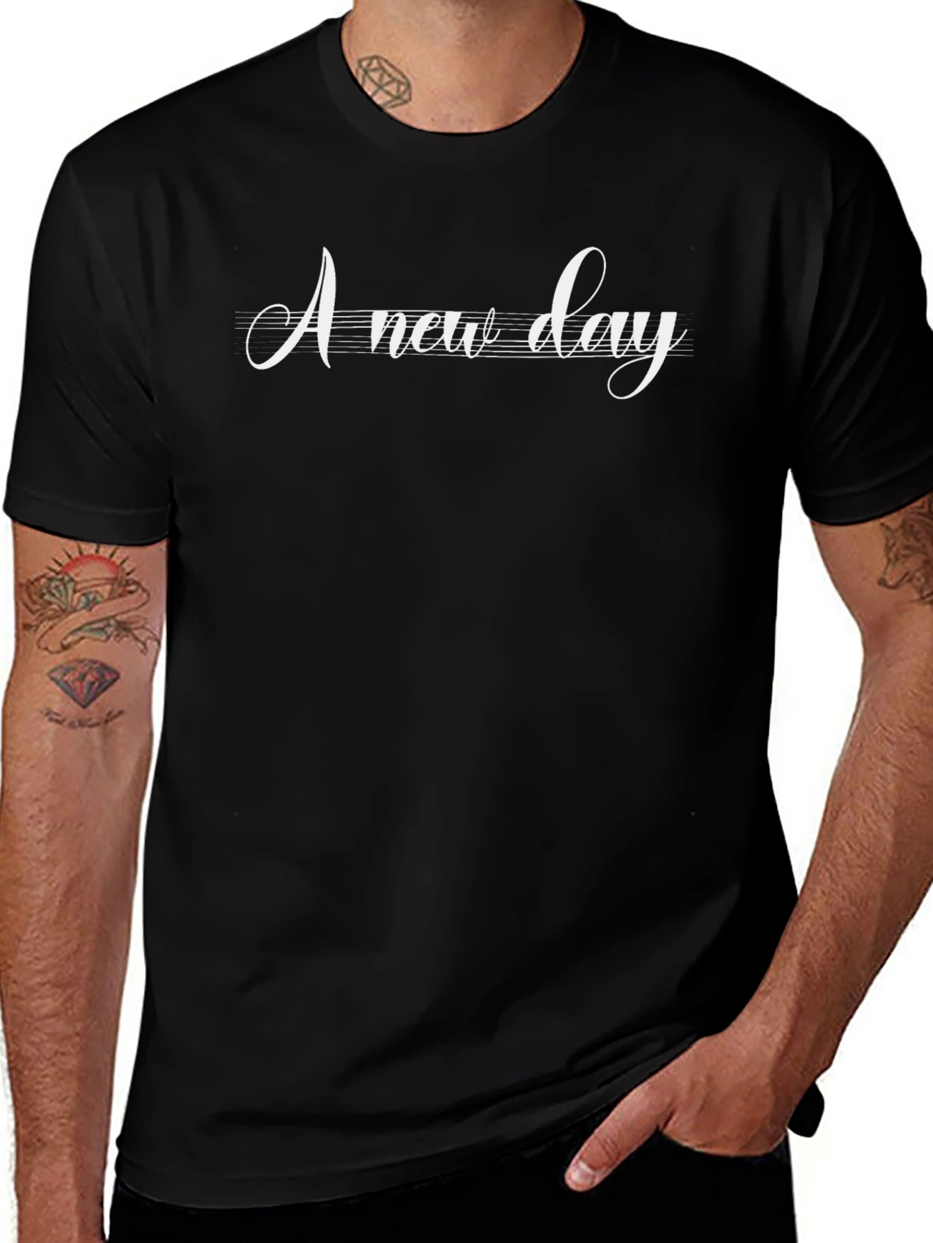 A New Day Black T-Shirt for Men