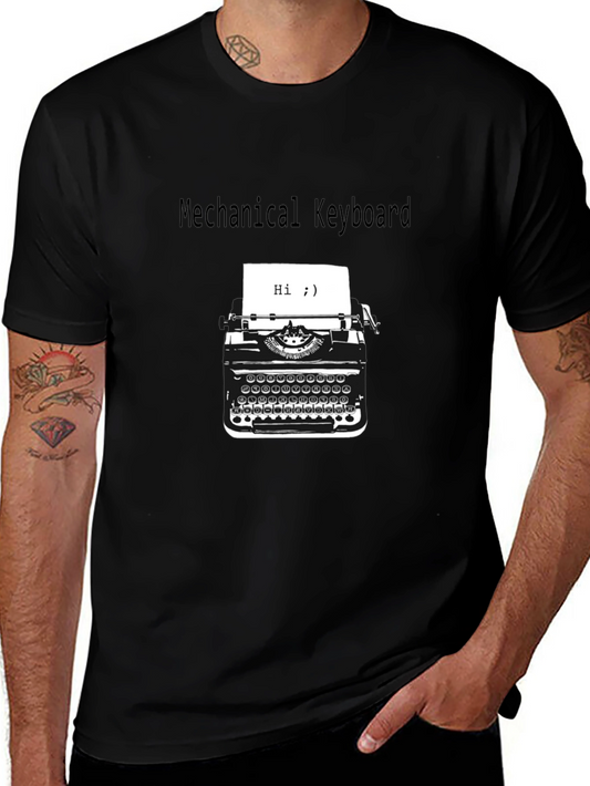 Mechanical Keyboard Typewriter T-Shirt - Black