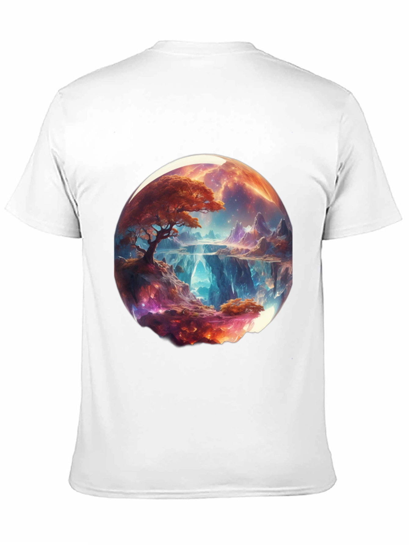 Fantasy Landscape Graphic Tee - Black Cotton Blend