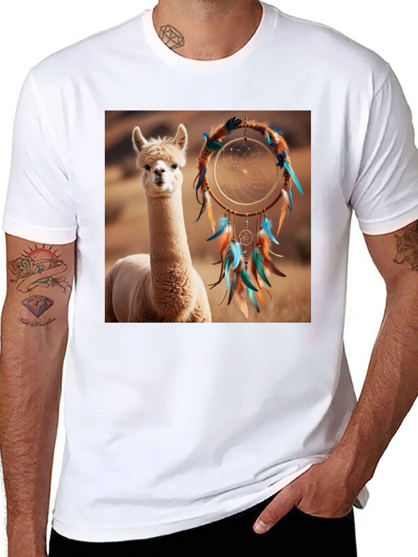 Alpaca Dreamcatcher Graphic Tee - Stylish Comfort