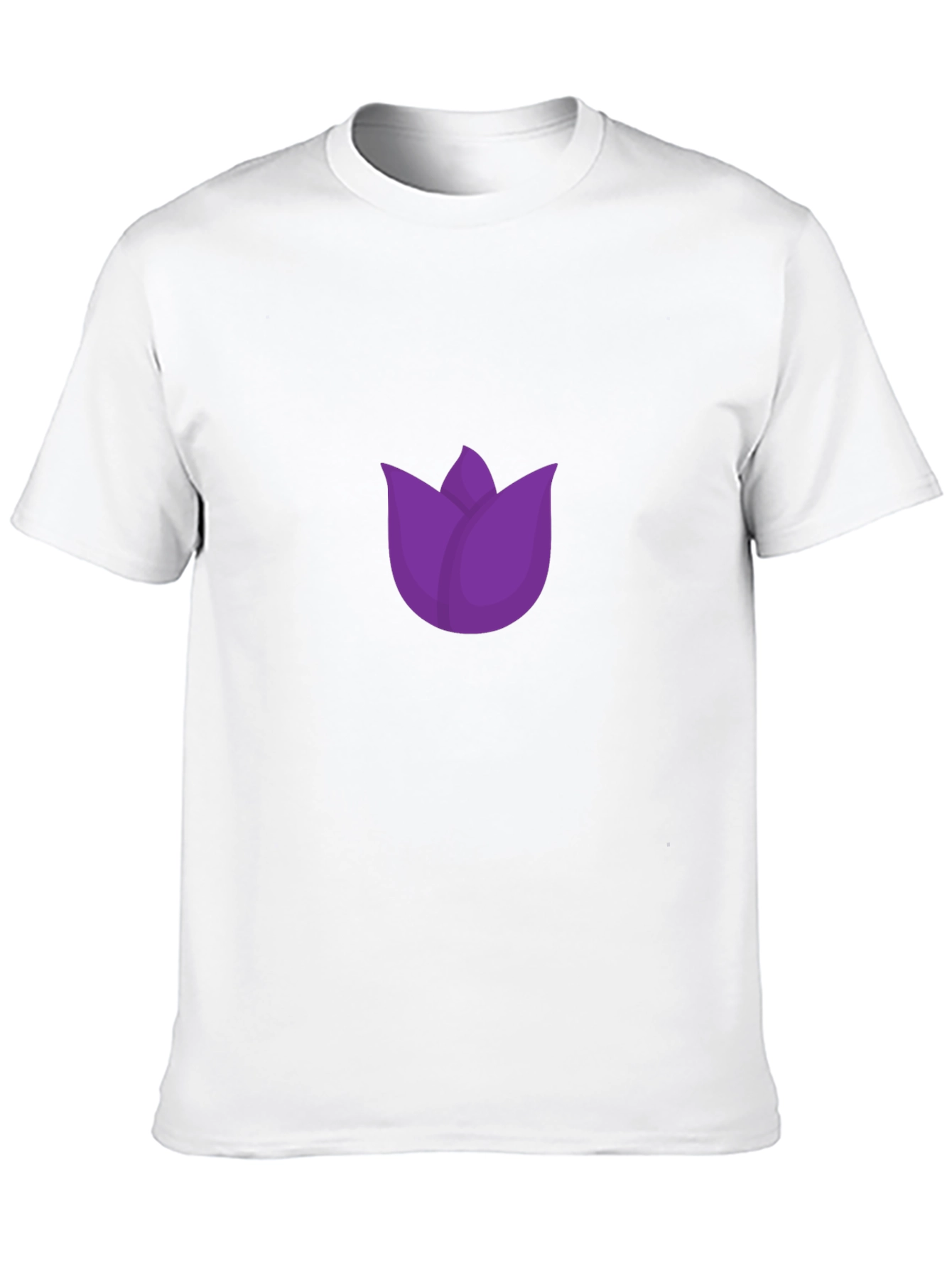Purple Tulip Graphic Black T-Shirt