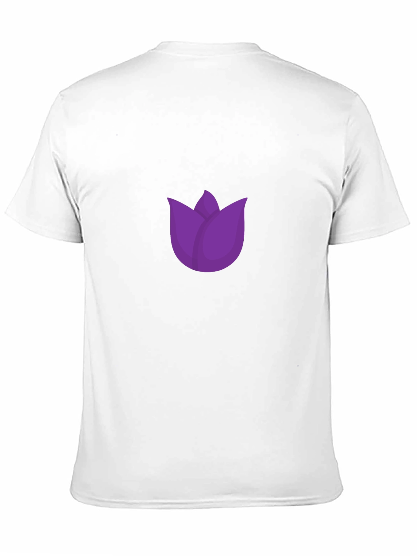 Purple Tulip Graphic Black T-Shirt