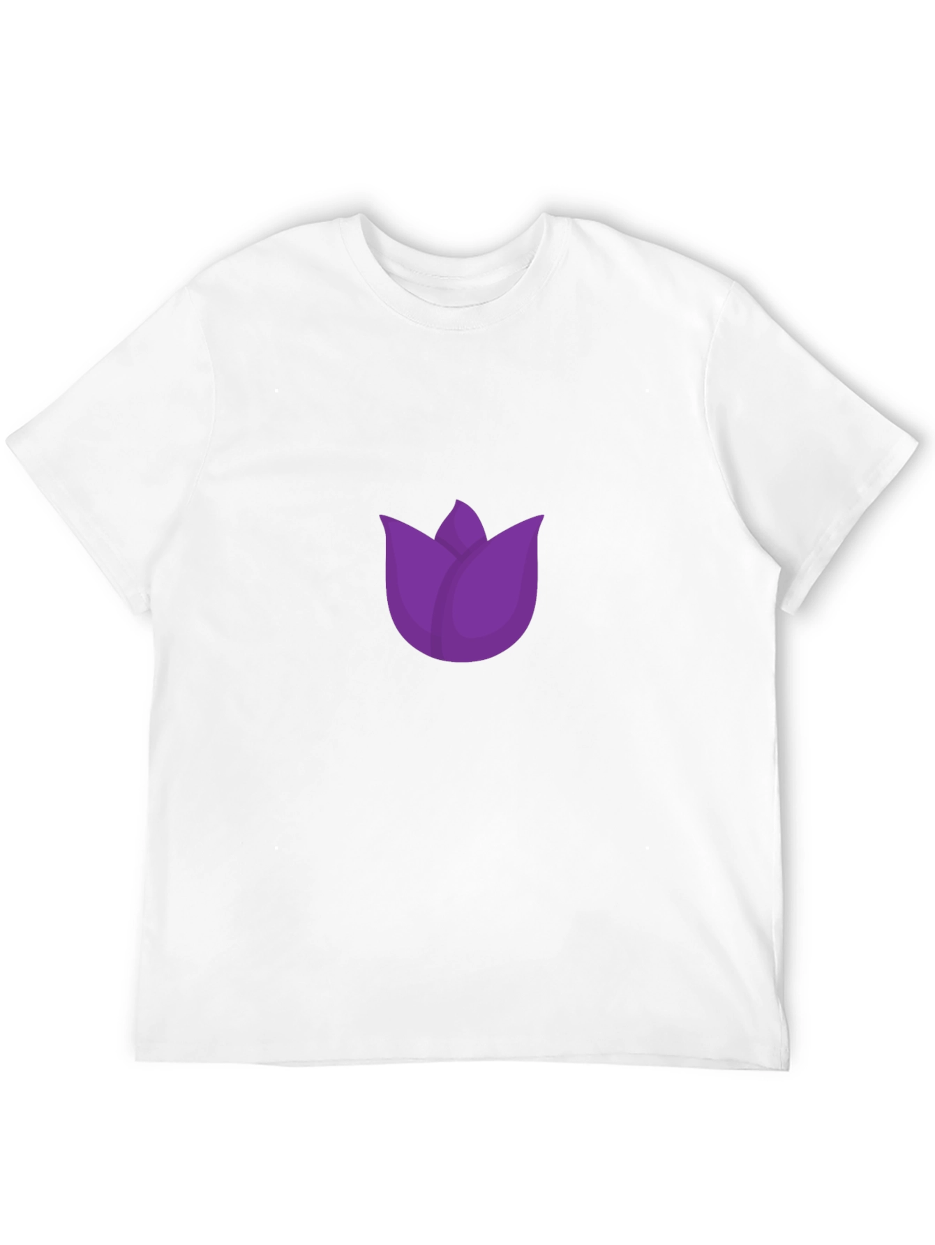 Purple Tulip Graphic Black T-Shirt