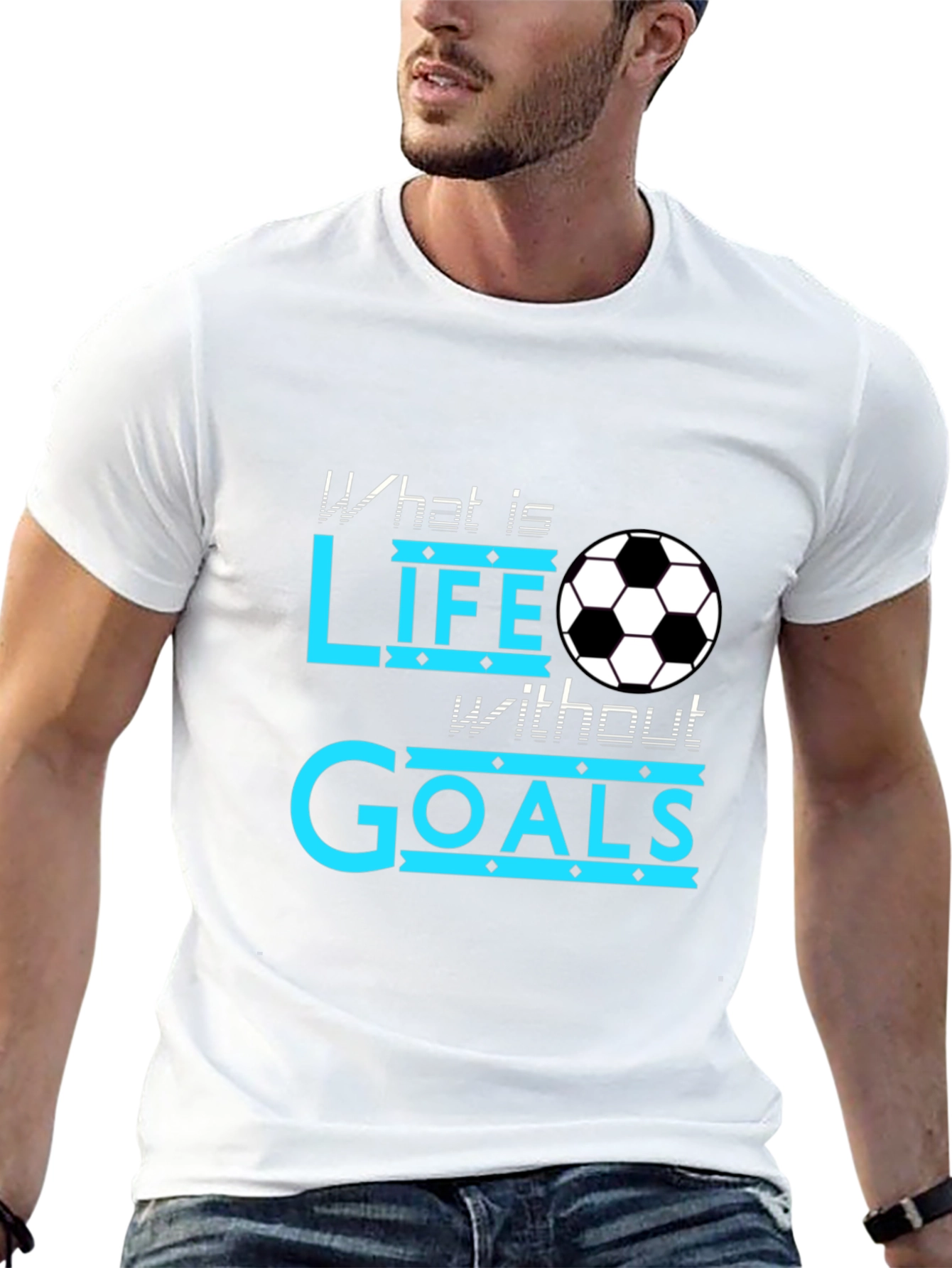 Soccer Life Goals Black T-Shirt