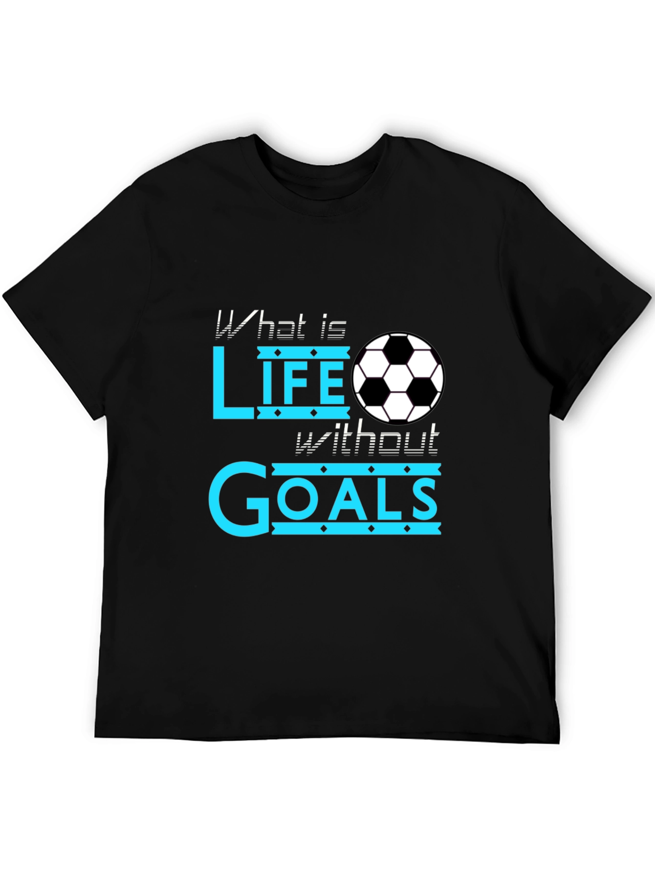 Soccer Life Goals Black T-Shirt