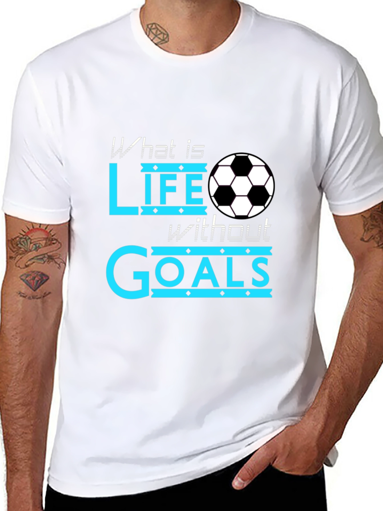 Soccer Life Goals Black T-Shirt
