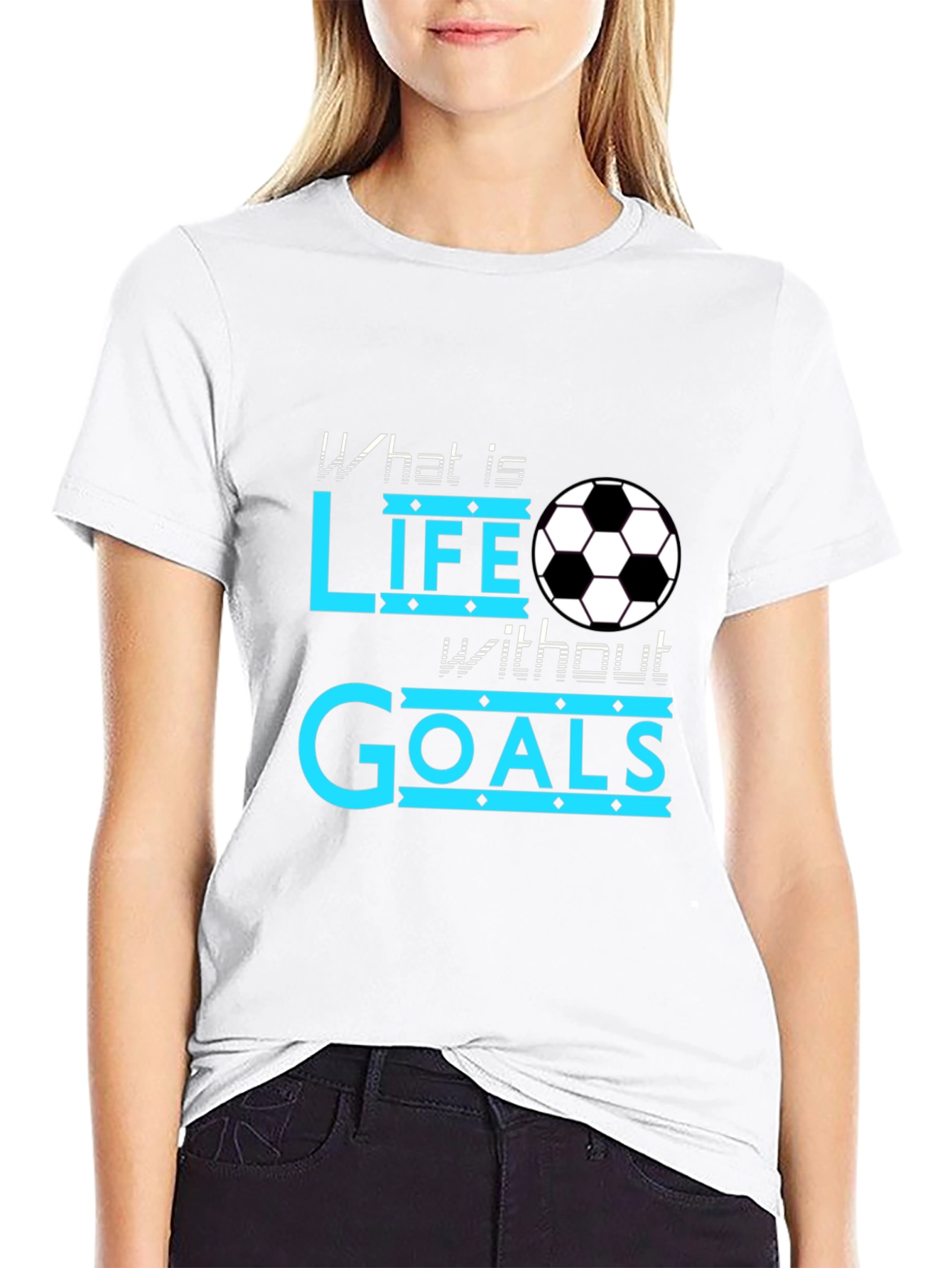 Soccer Life Goals Black T-Shirt