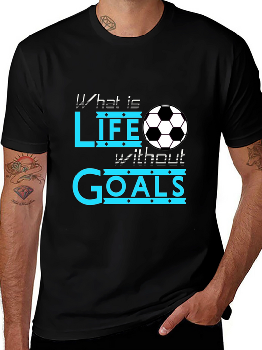 Soccer Life Goals Black T-Shirt