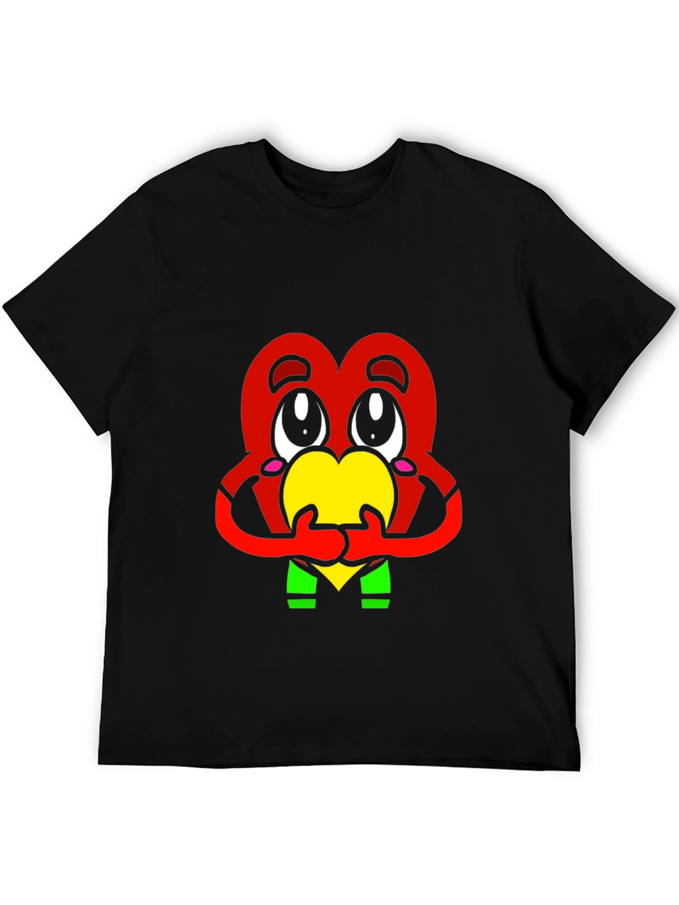 Heart Character Graphic Tee - Black