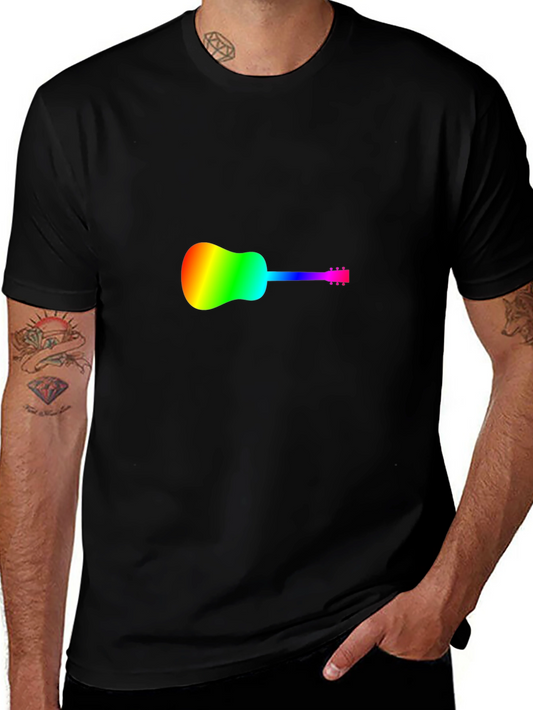 Rainbow Guitar Black T-Shirt