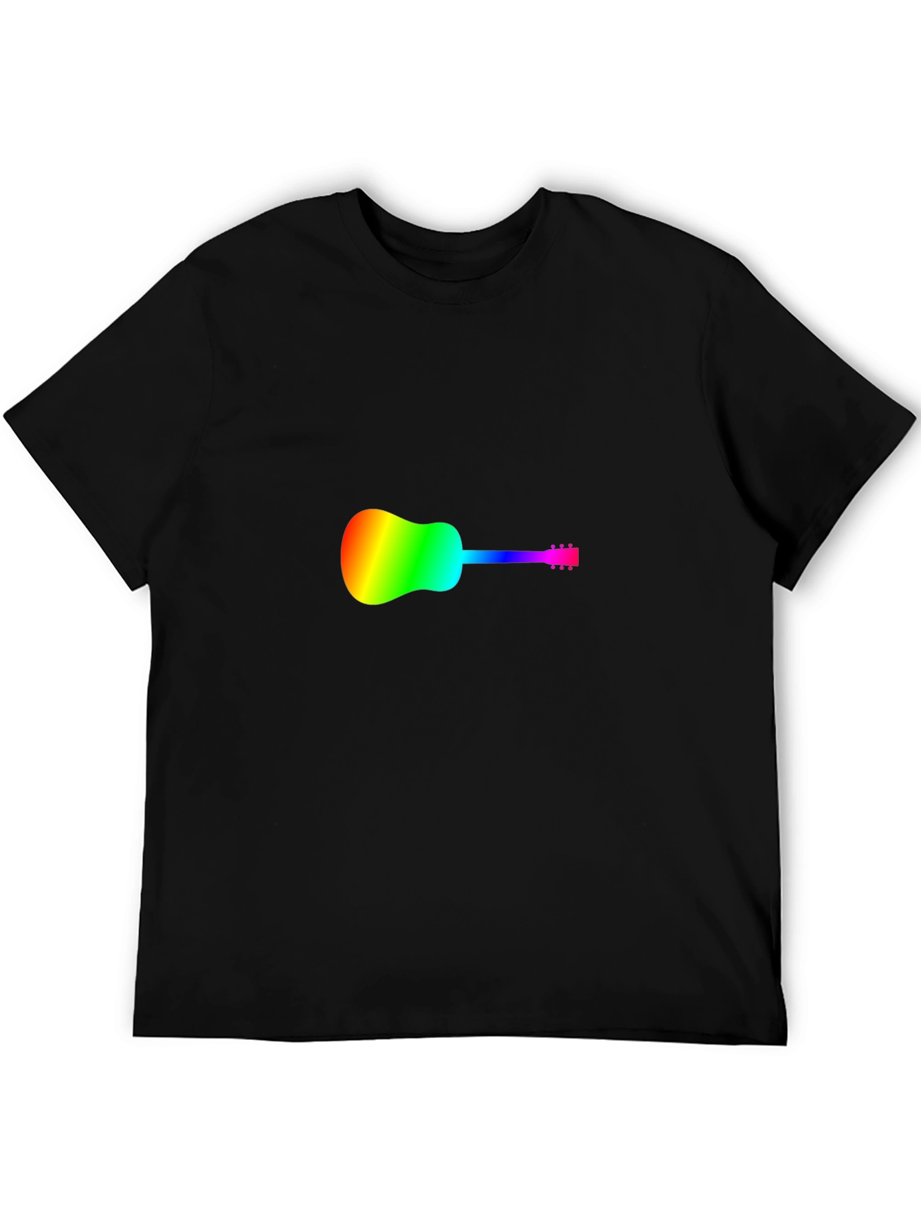 Rainbow Guitar Black T-Shirt