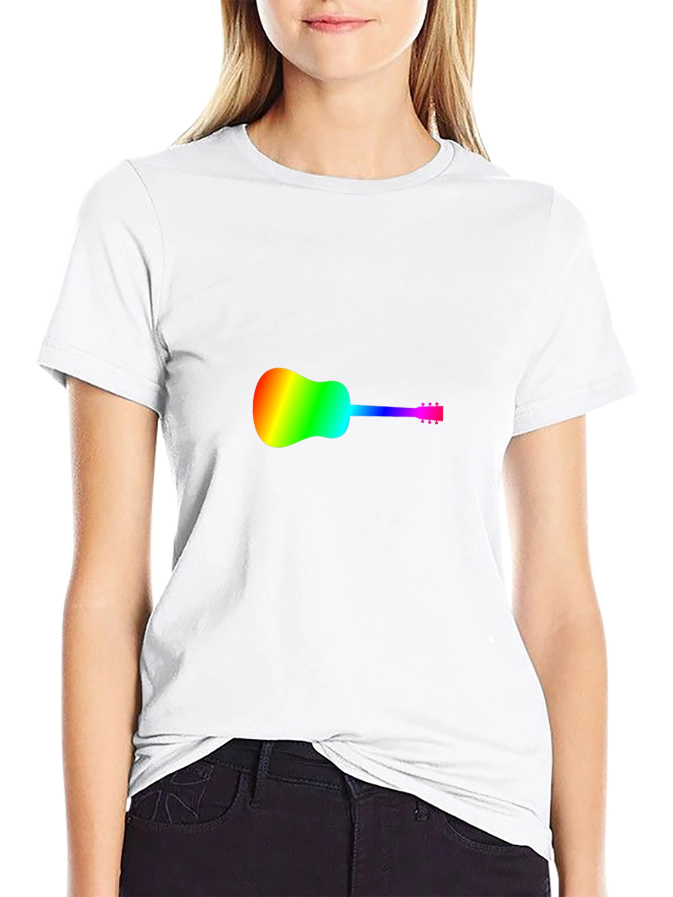 Rainbow Guitar Black T-Shirt