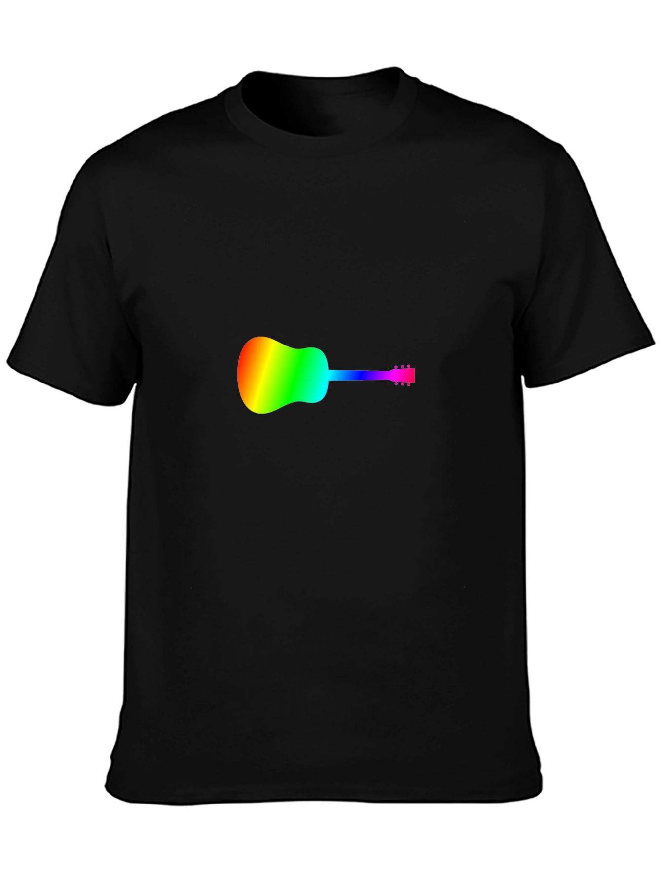 Rainbow Guitar Black T-Shirt