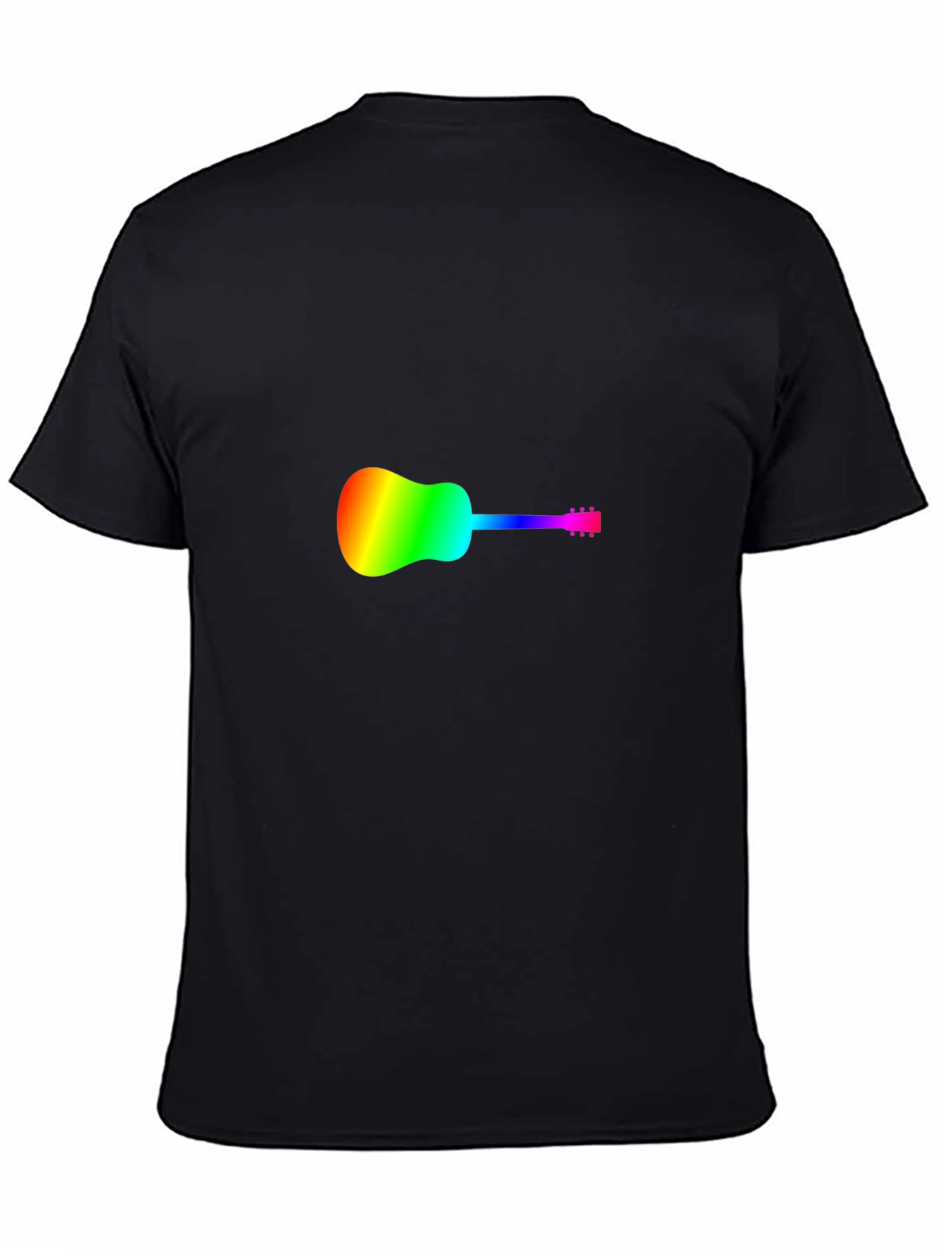 Rainbow Guitar Black T-Shirt