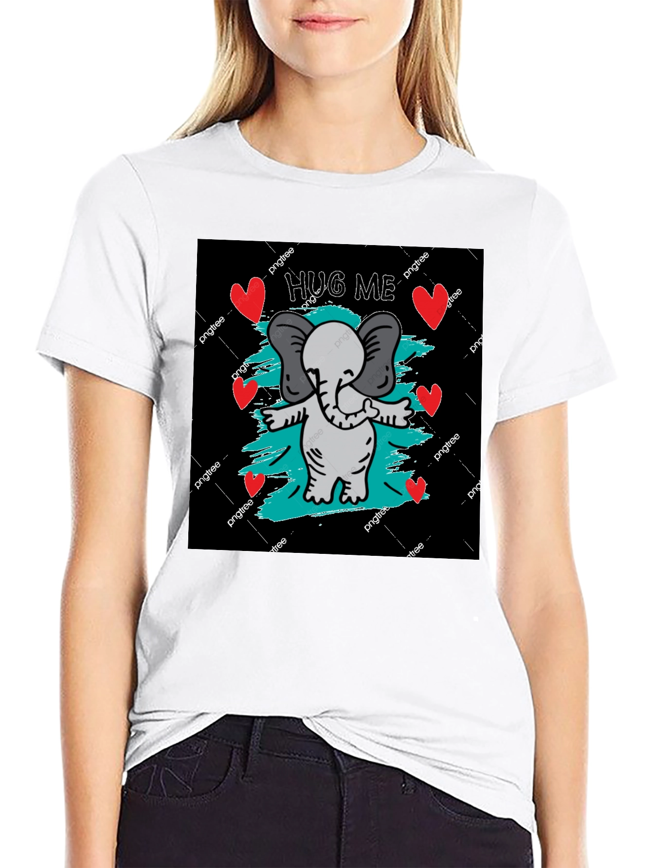 Cute Elephant Hug Me Graphic Tee