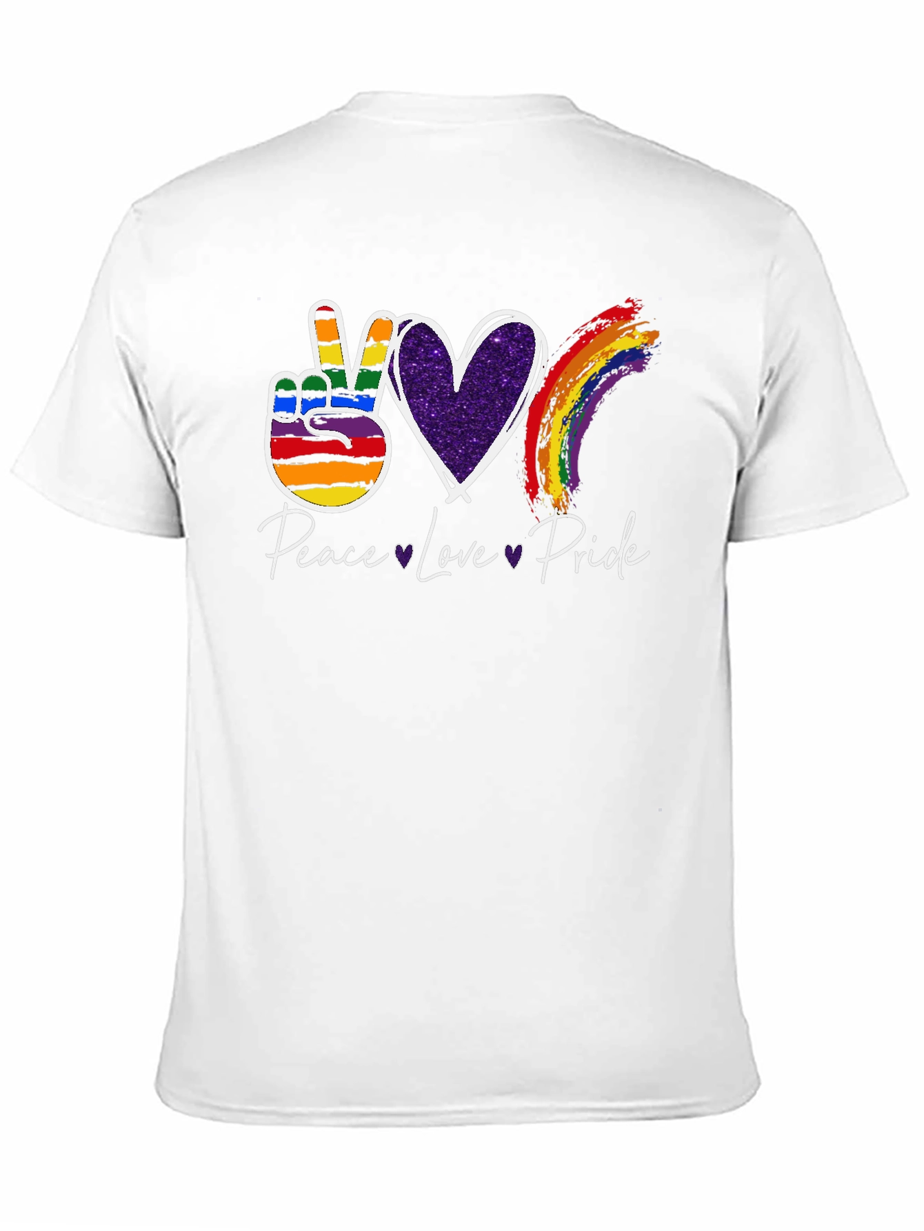 Peace Love Pride LGBT Rainbow Graphic T-Shirt