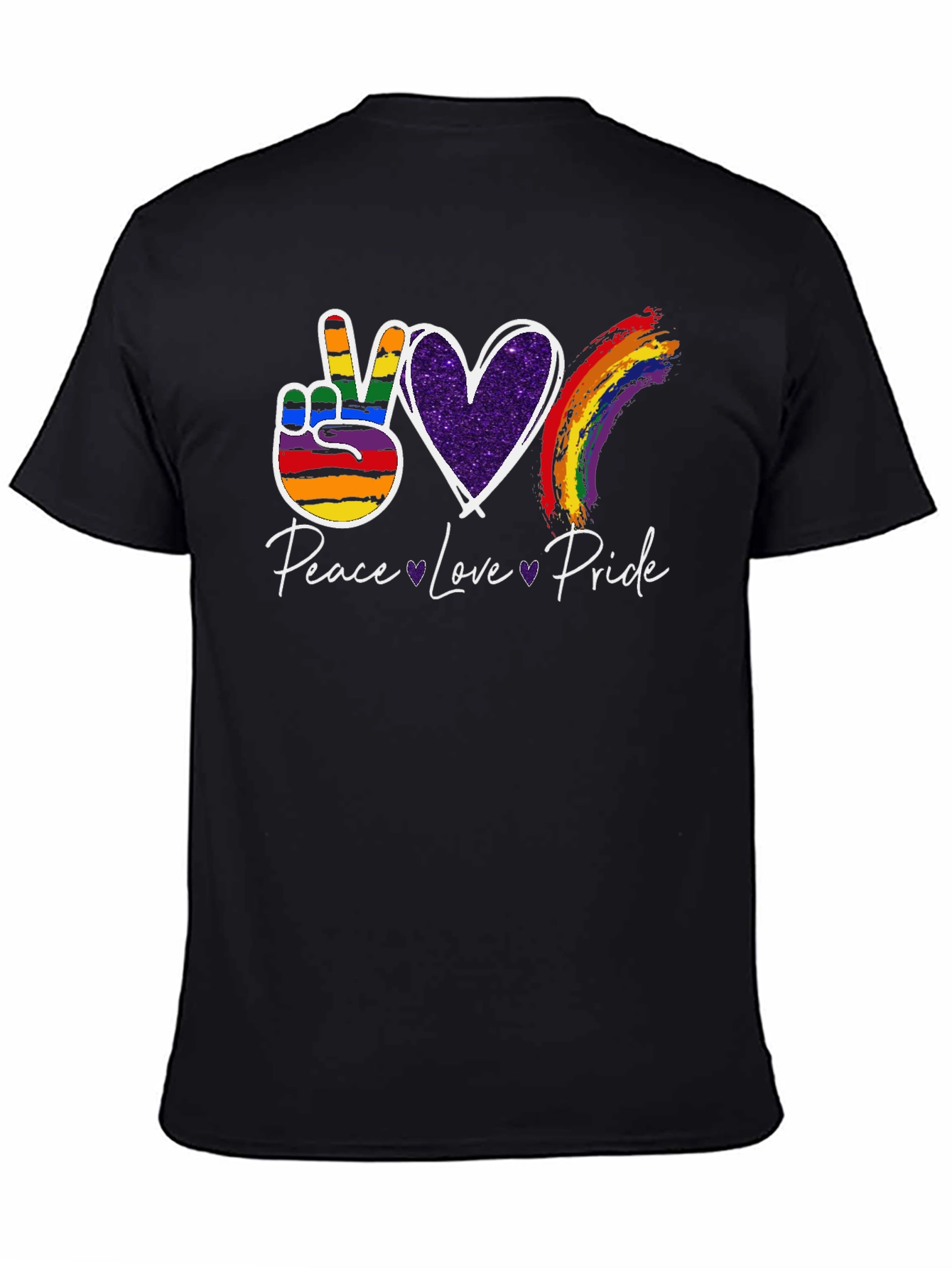 Peace Love Pride LGBT Rainbow Graphic T-Shirt