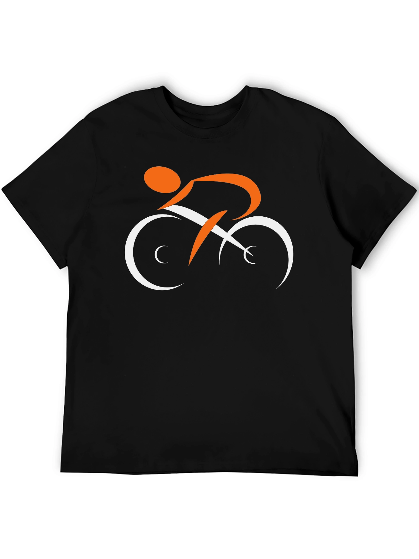 Stylish Black T-Shirt with Cyclist Graphic