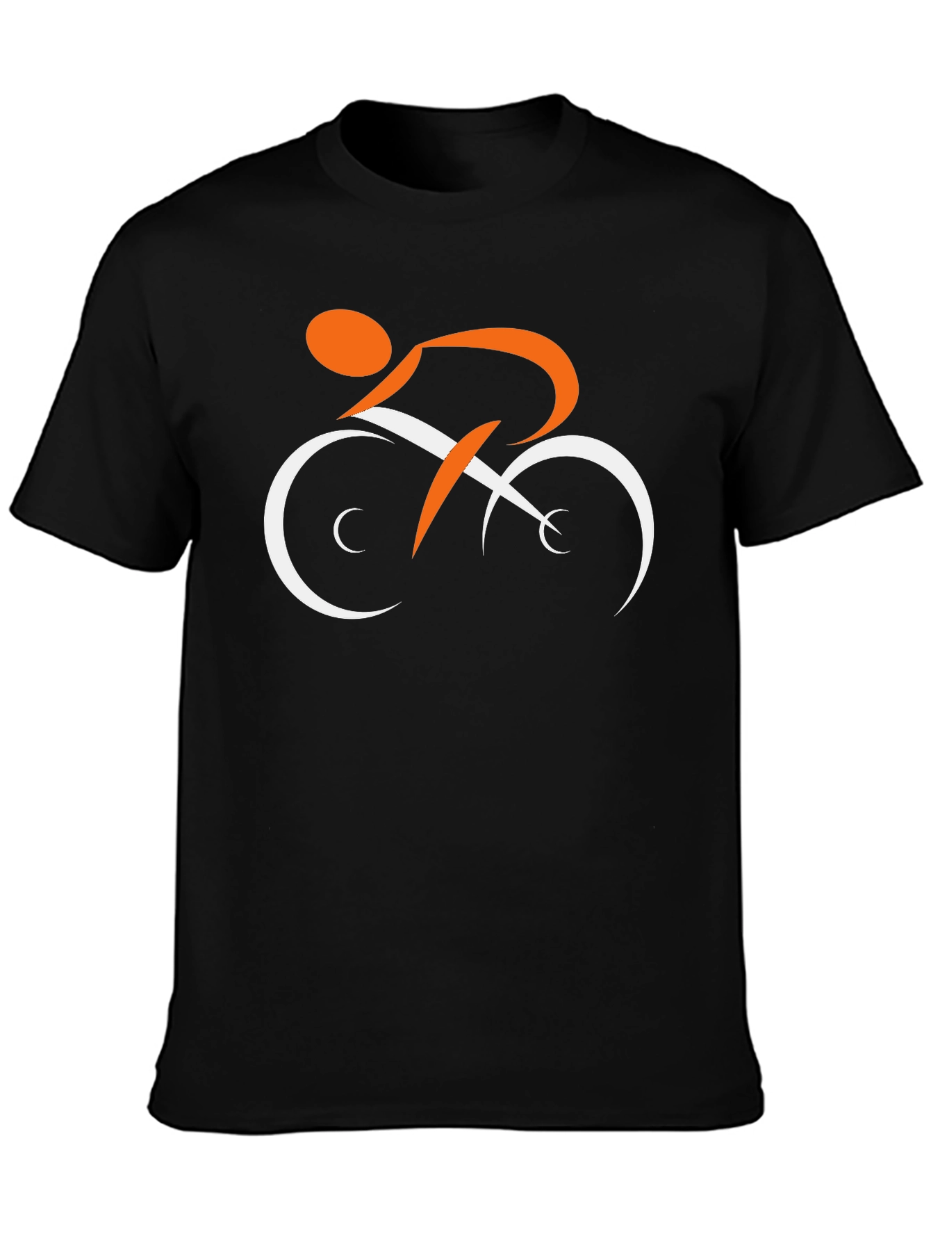 Stylish Black T-Shirt with Cyclist Graphic