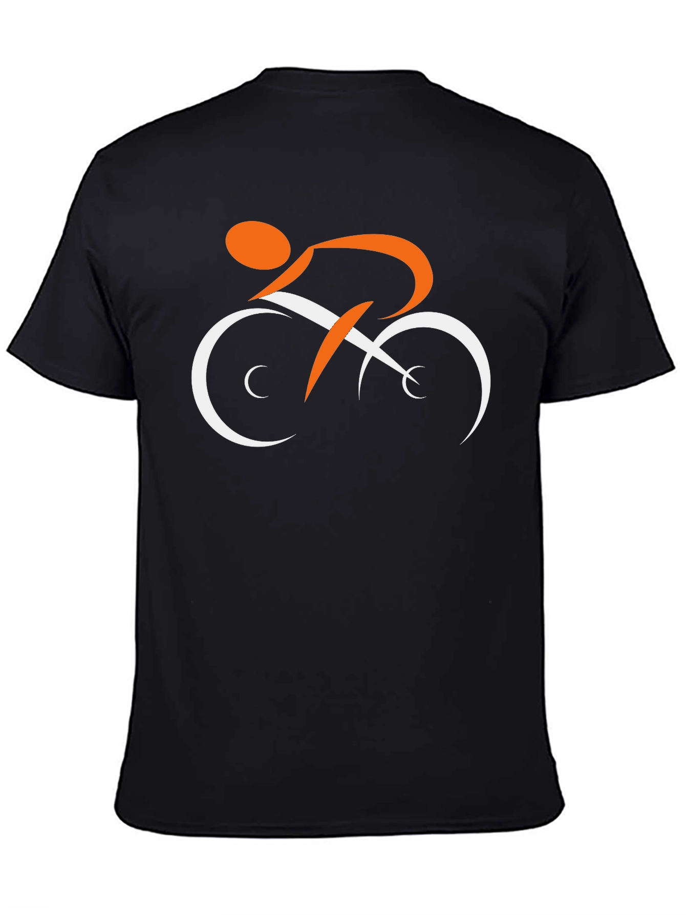 Stylish Black T-Shirt with Cyclist Graphic