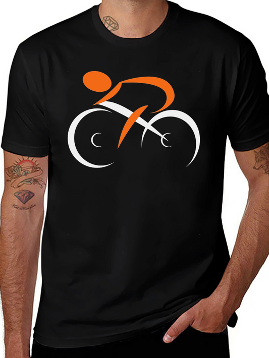 Stylish Black T-Shirt with Cyclist Graphic