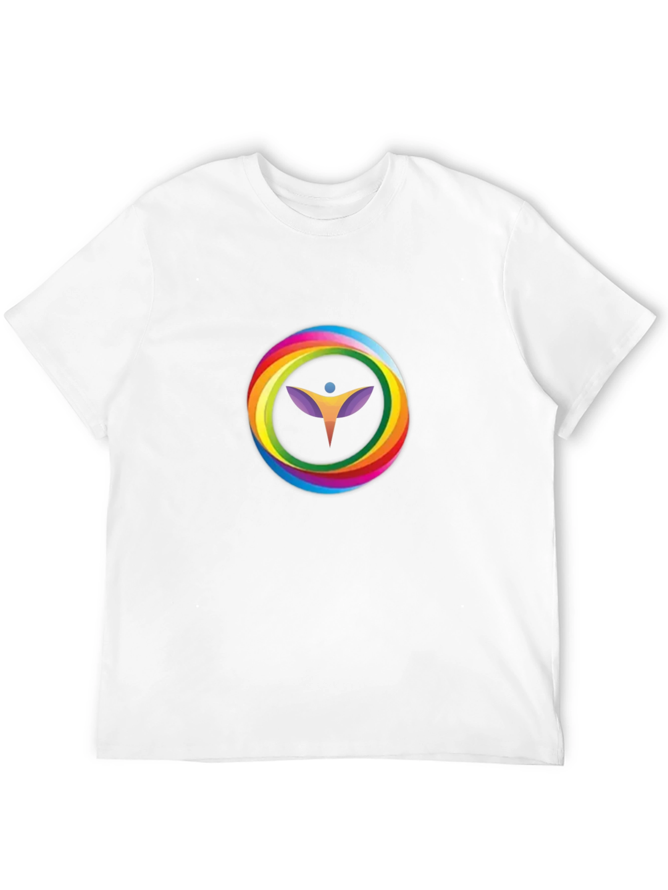 Rainbow Circle Graphic Black T-Shirt