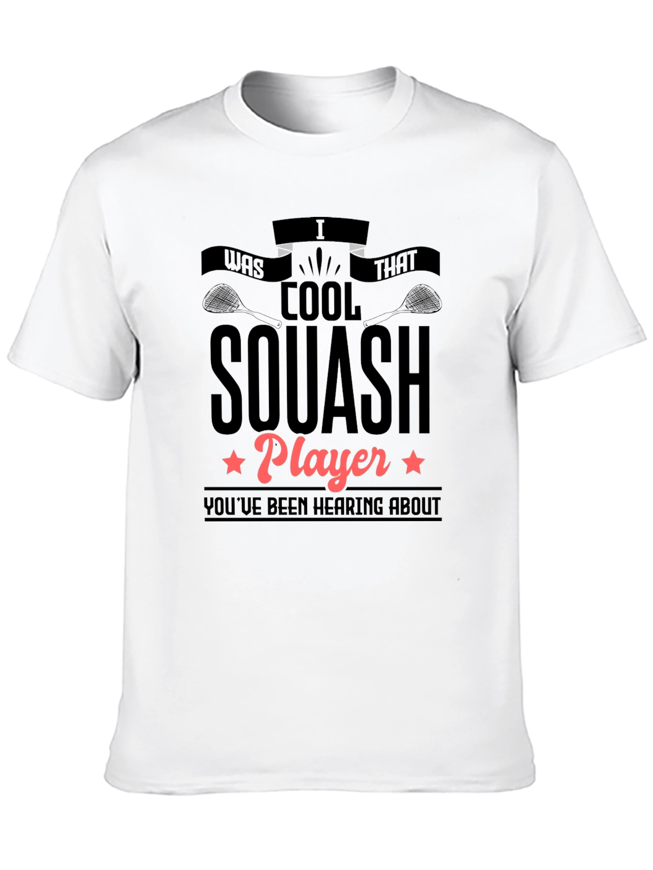 Cool Squash Player Graphic Tee - Black Cotton T-Shirt