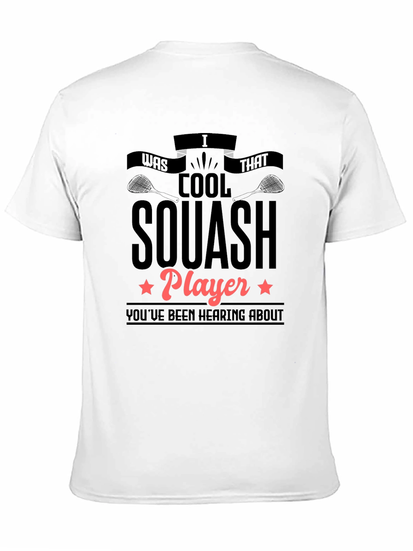 Cool Squash Player Graphic Tee - Black Cotton T-Shirt