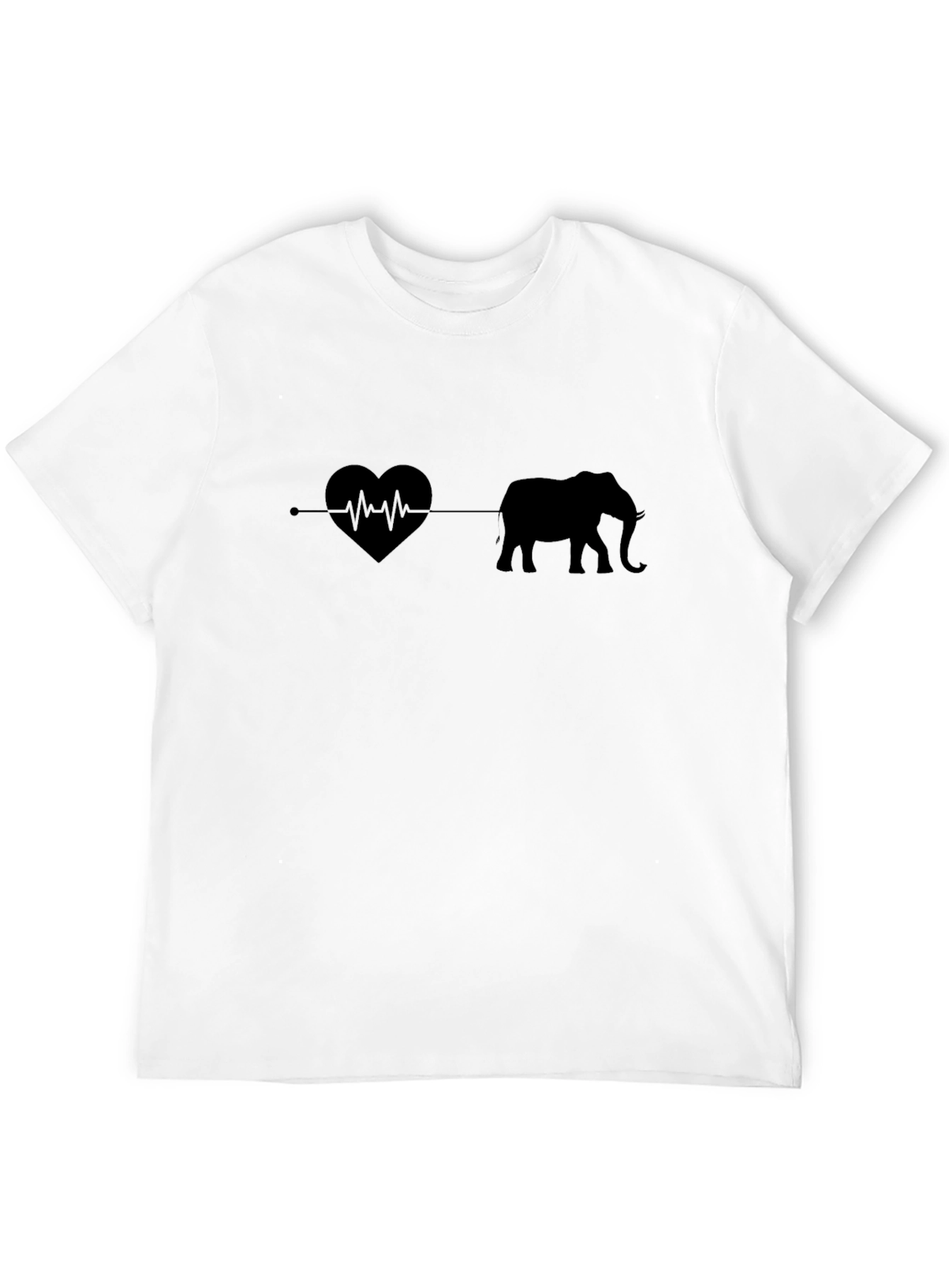 Elephant Heartbeat T-Shirt - Black