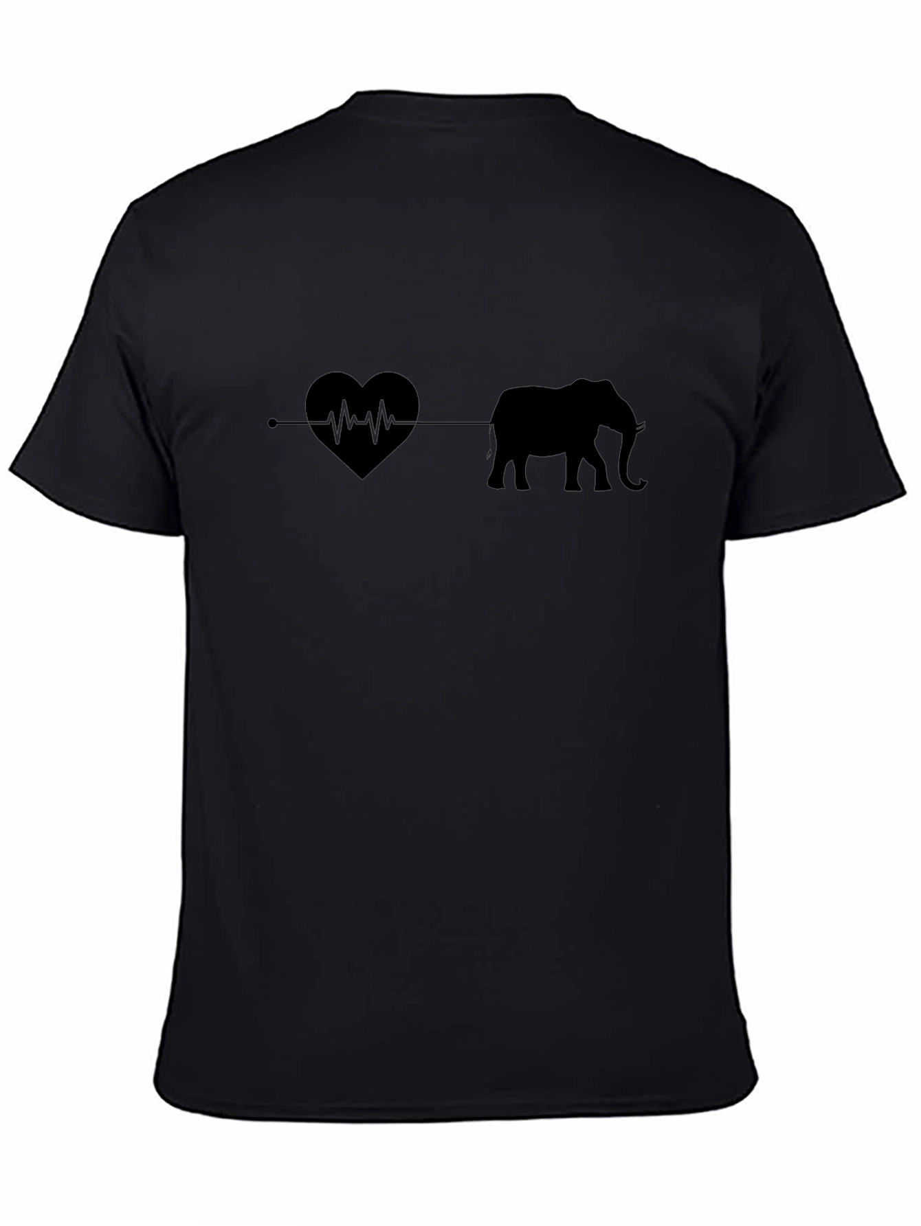 Elephant Heartbeat T-Shirt - Black